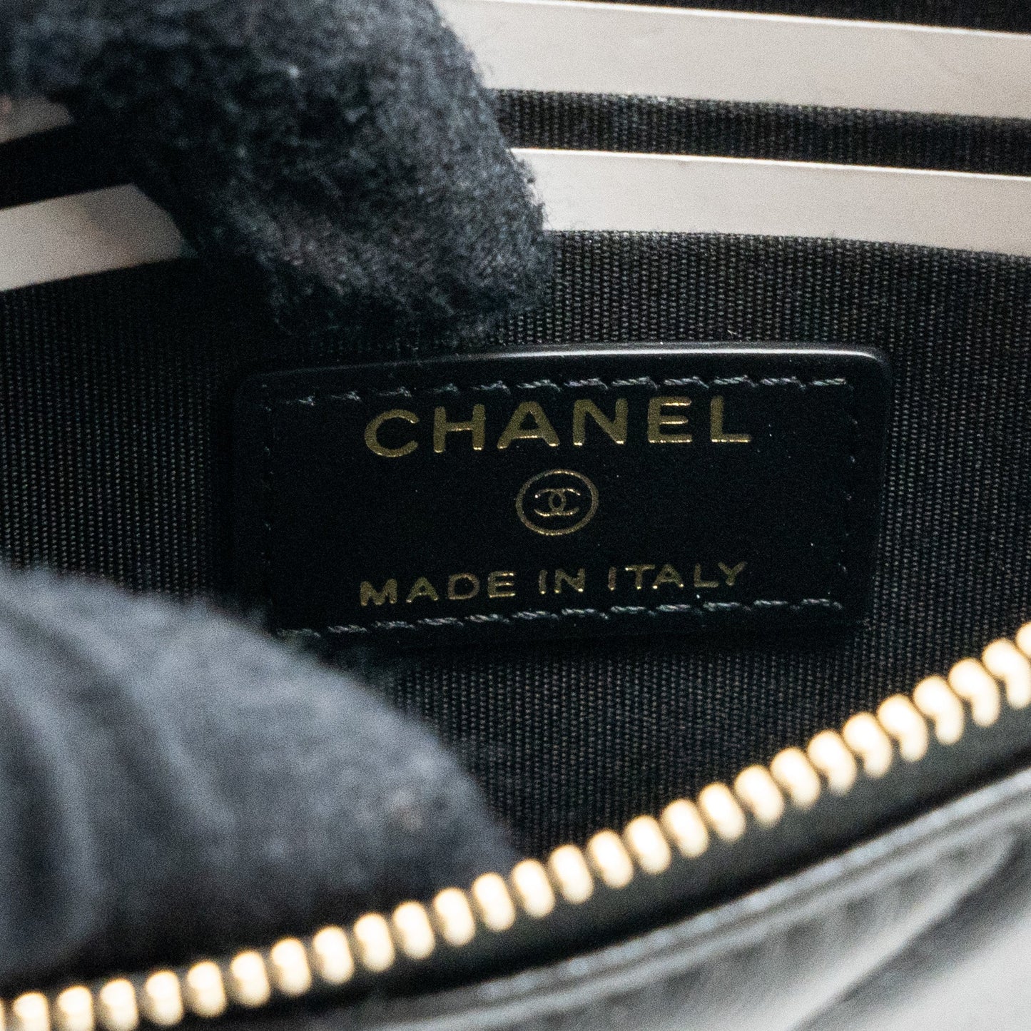 CHANEL LONG ZIP CARD HOLDER wallet Lambskin BLACK L