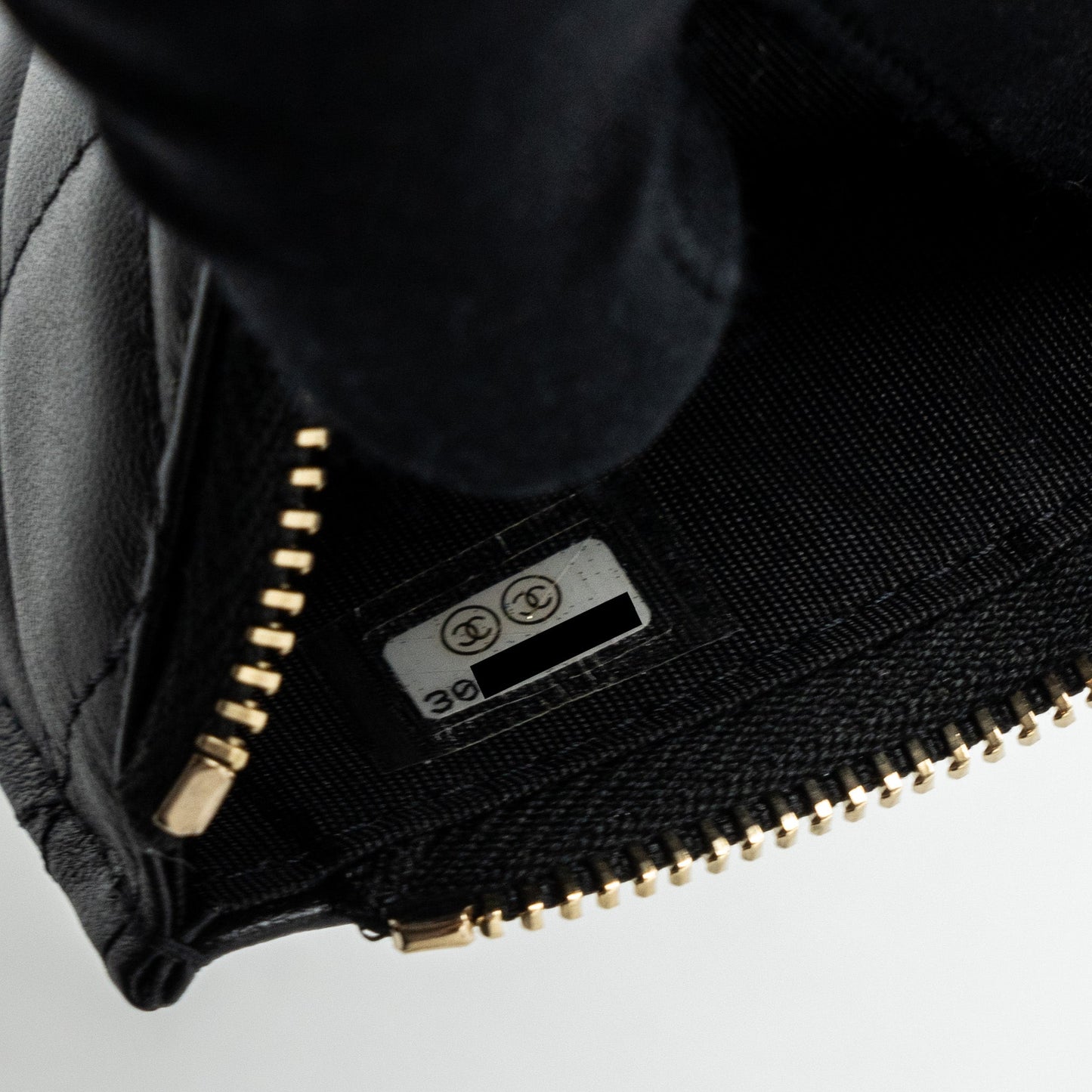 CHANEL LONG ZIP CARD HOLDER wallet Lambskin BLACK L