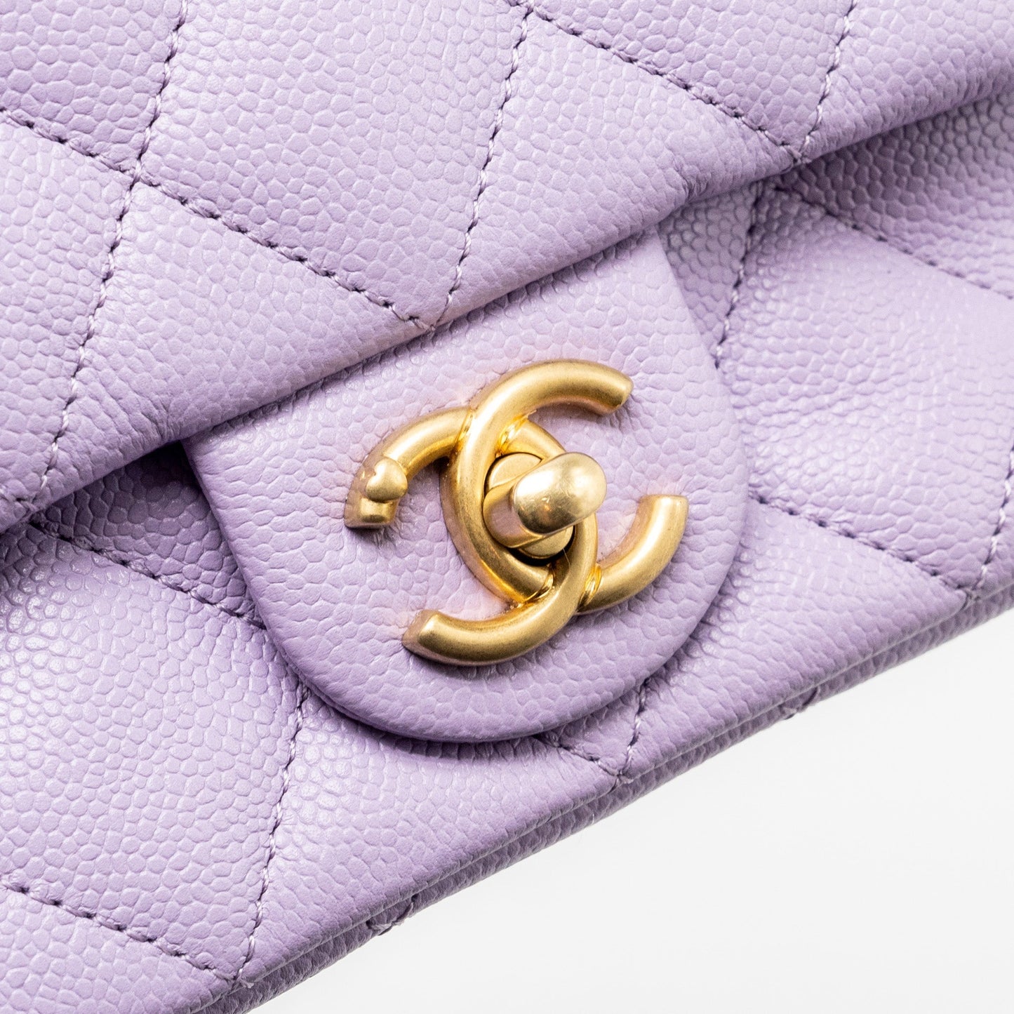Chanel 24p Coco Love Mini Flap Bag Adjustable Chains Caviar Light Purple  (Microchip)