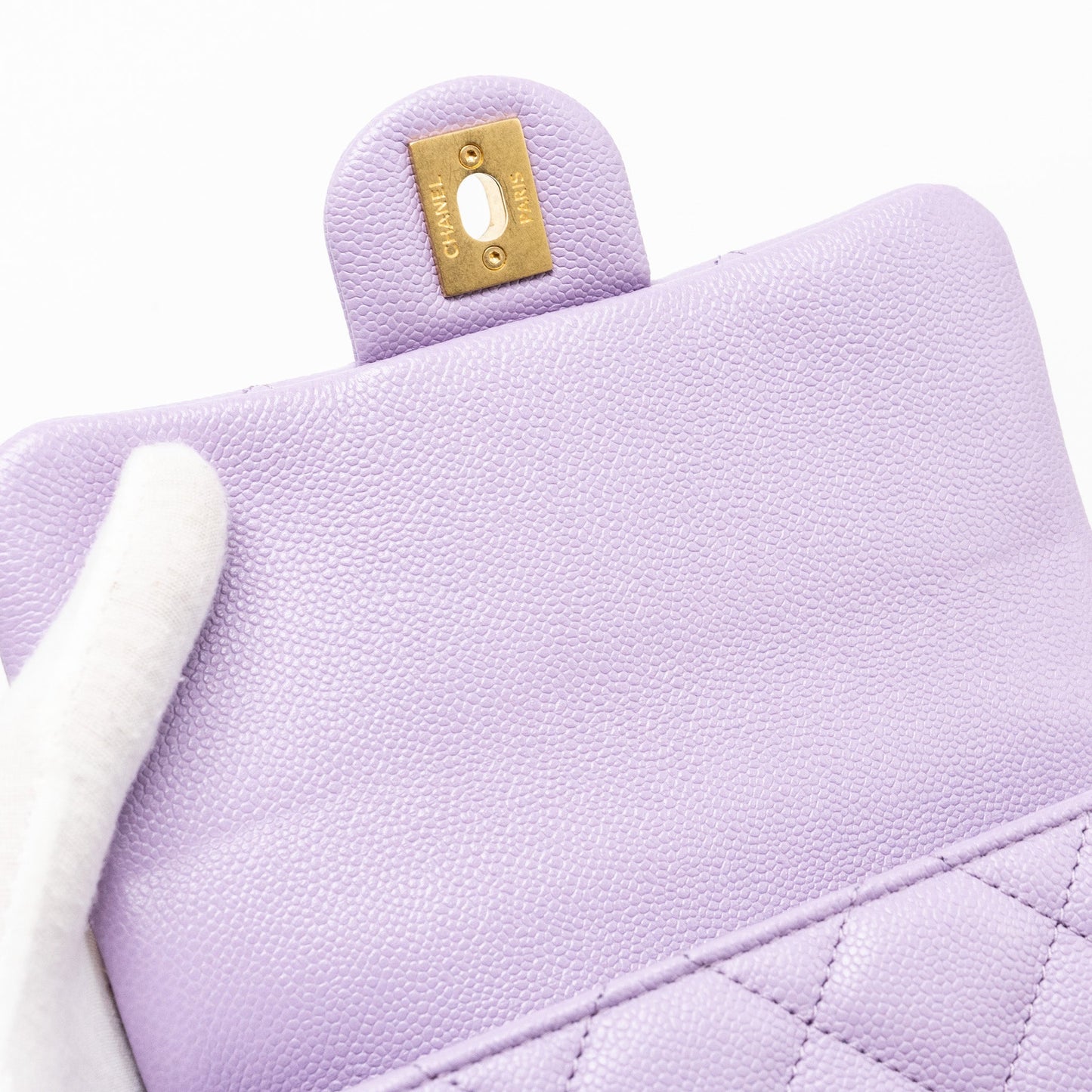 Chanel 24p Coco Love Mini Flap Bag Adjustable Chains Caviar Light Purple  (Microchip)