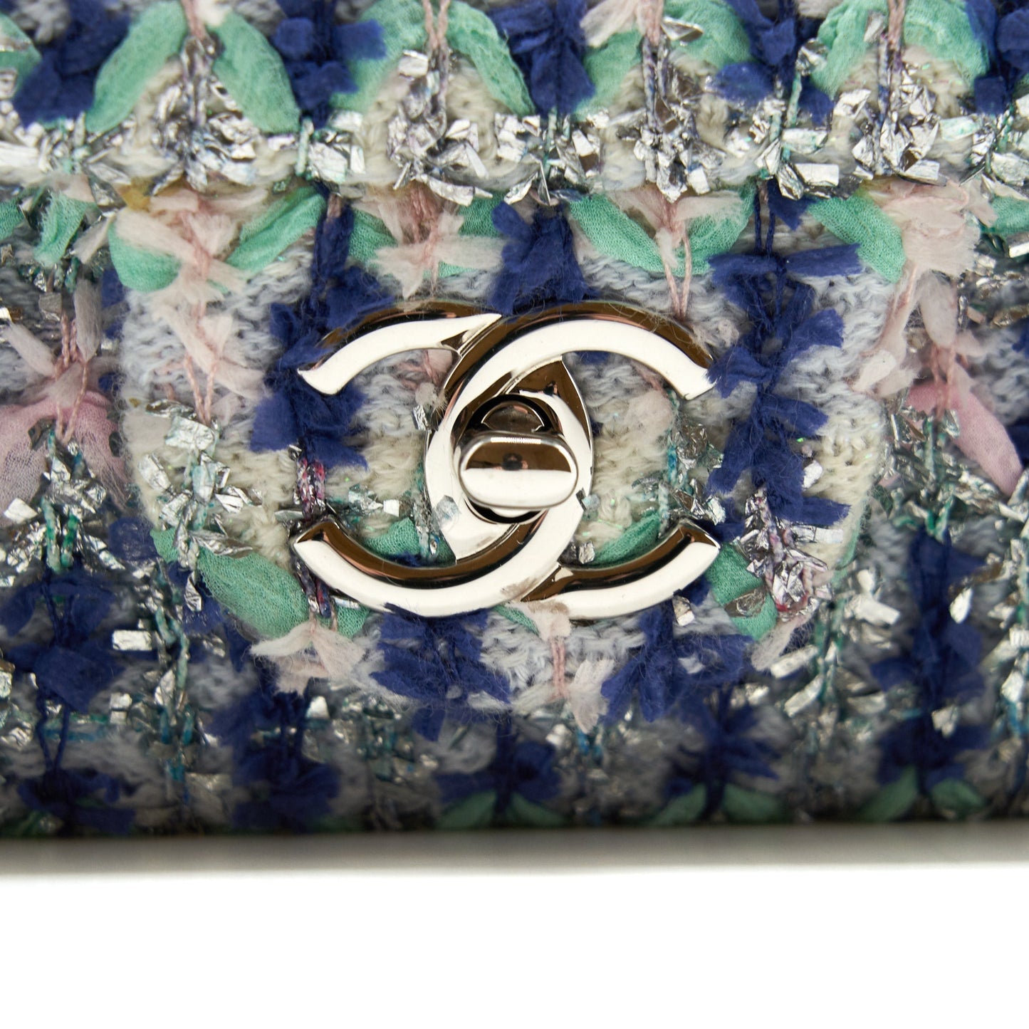Chanel tweed classic flap bag multi colour