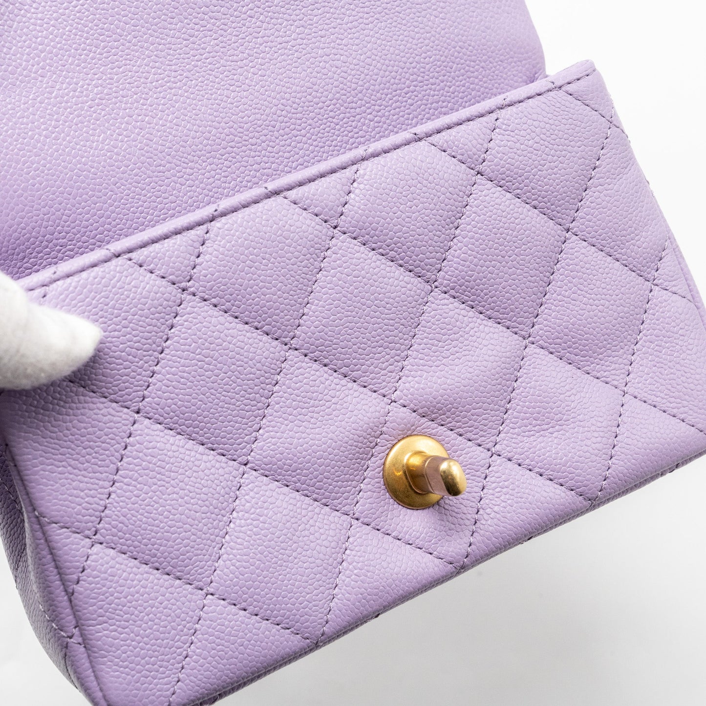 Chanel 24p Coco Love Mini Flap Bag Adjustable Chains Caviar Light Purple  (Microchip)