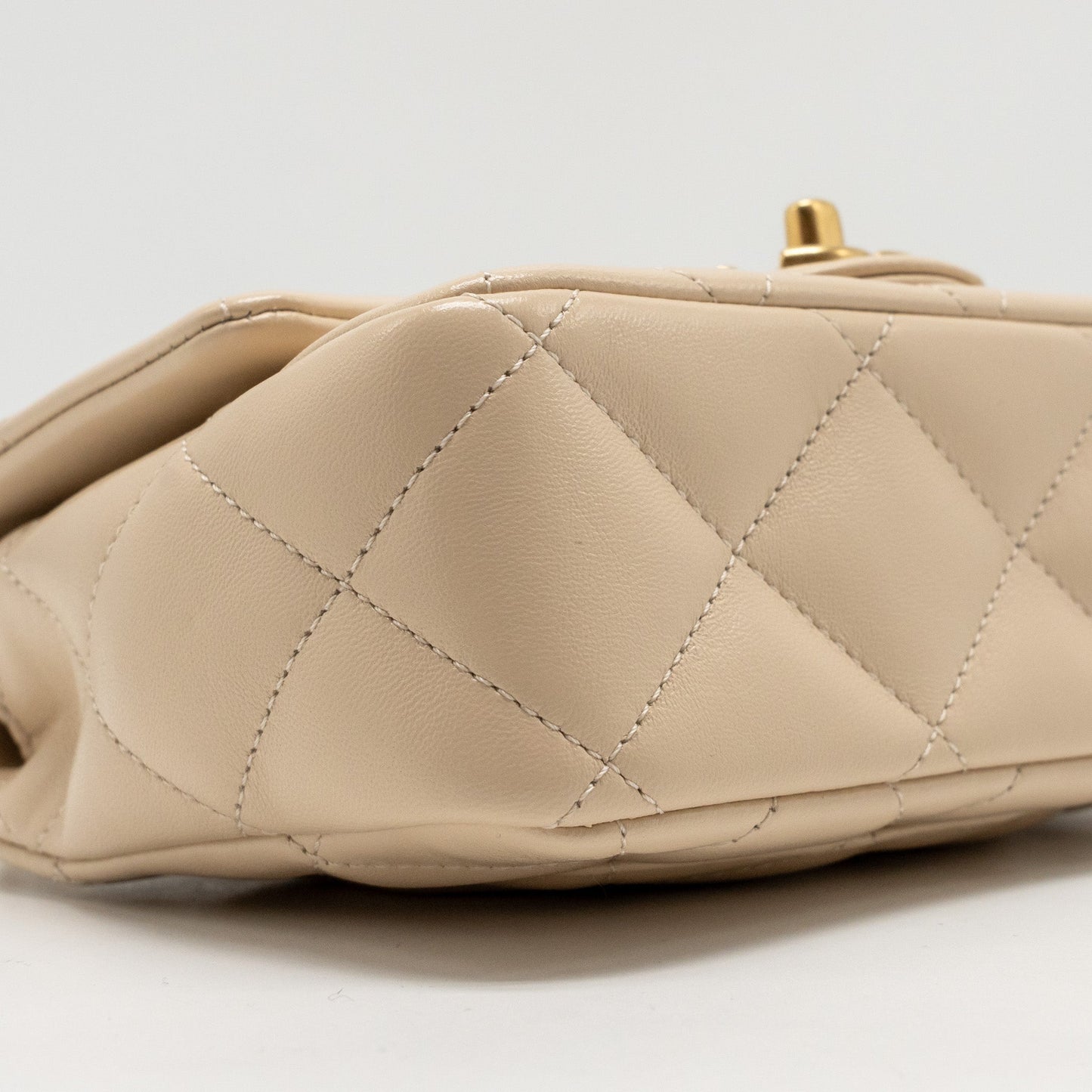 Chanel 25c Coco Love Adjustable Chain Shiny Lambskin Beige  (microchip)