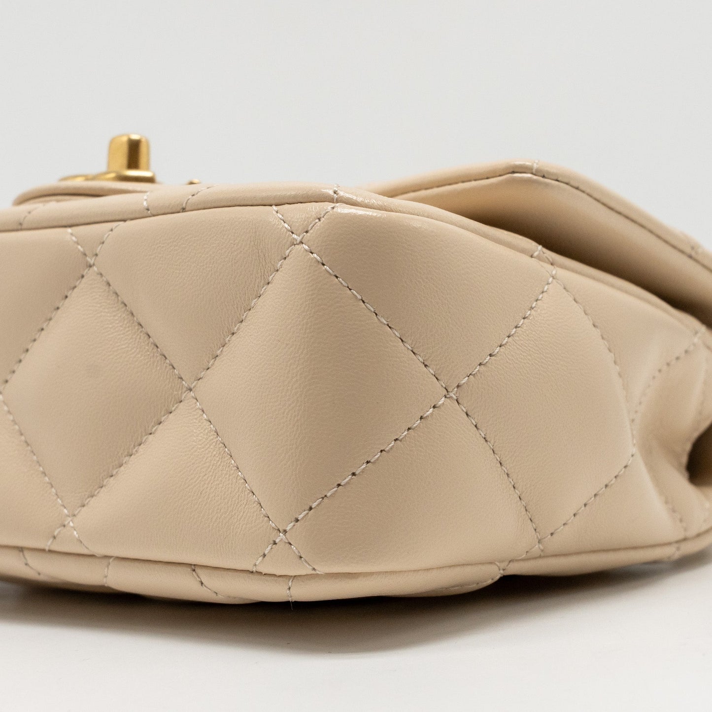 Chanel 25c Coco Love Adjustable Chain Shiny Lambskin Beige  (microchip)