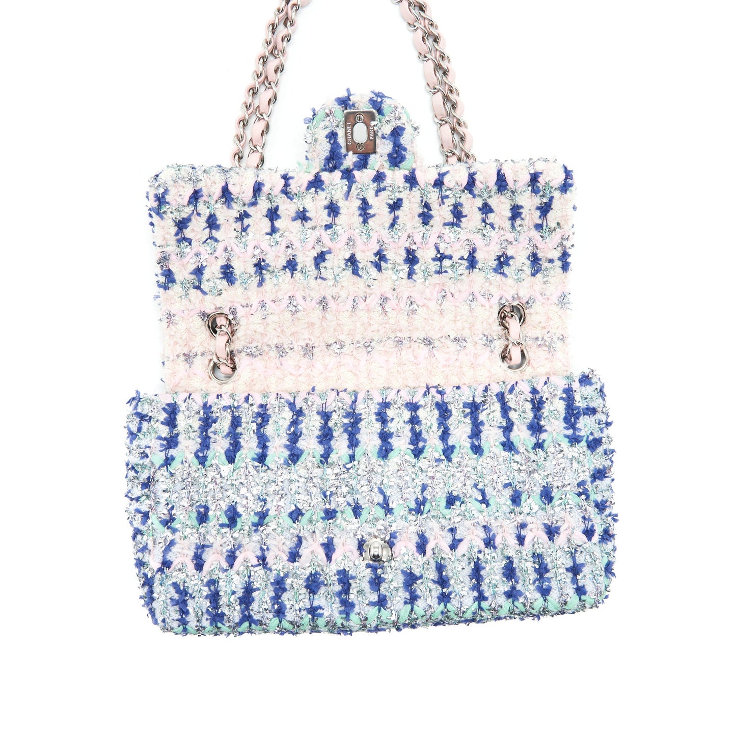 Chanel tweed classic flap bag multi colour