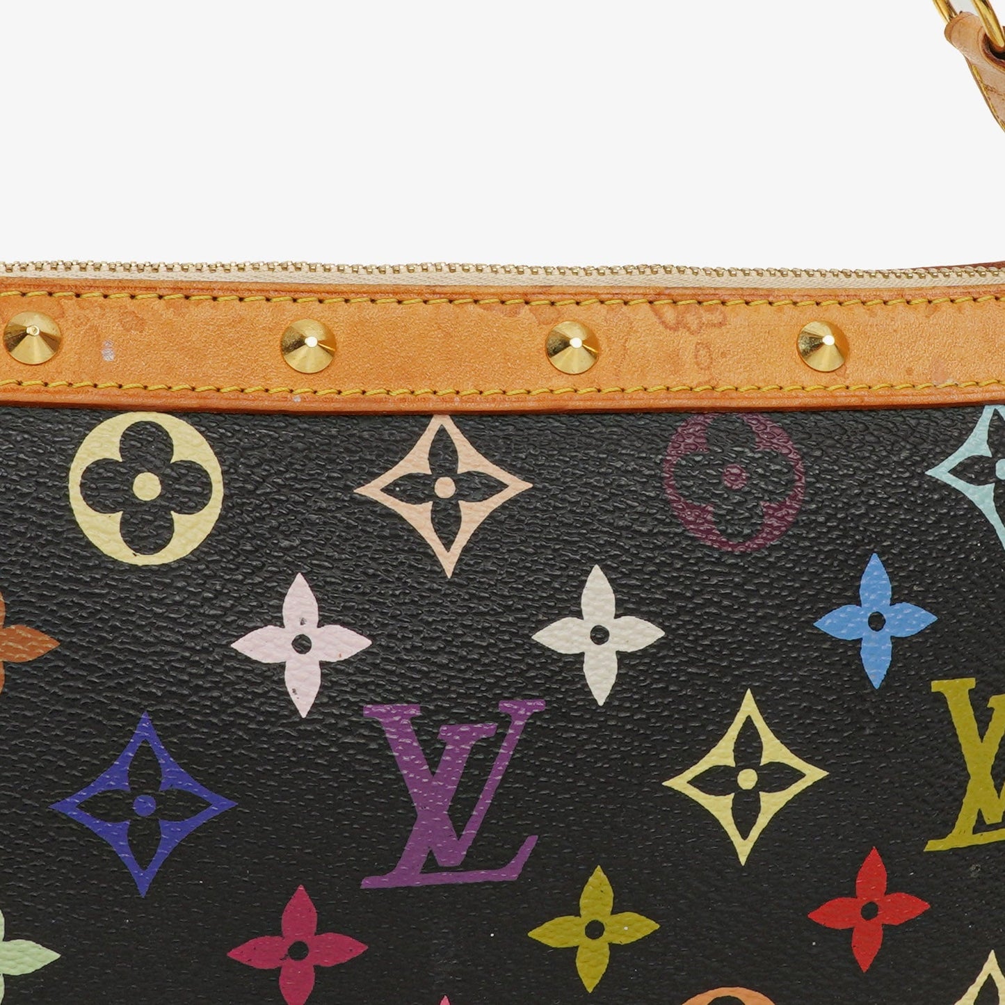 Louis Vuitton Takashi Murakami Pochette Accessoire Black Multicolor Clutch Handbag