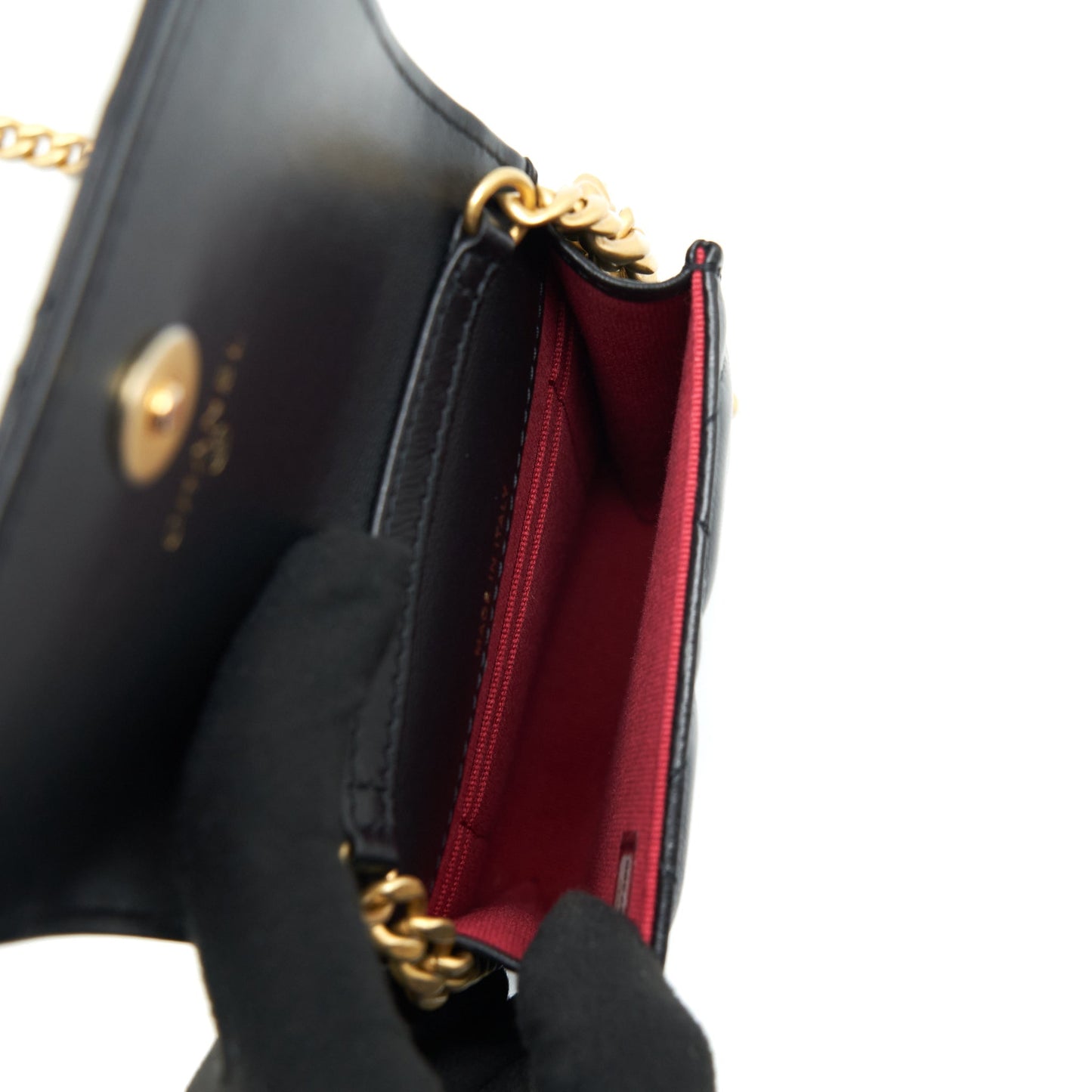 Chanel 22P Vertical Mini Flap Bag Lambskin Black With Enamel Buckle Brushed