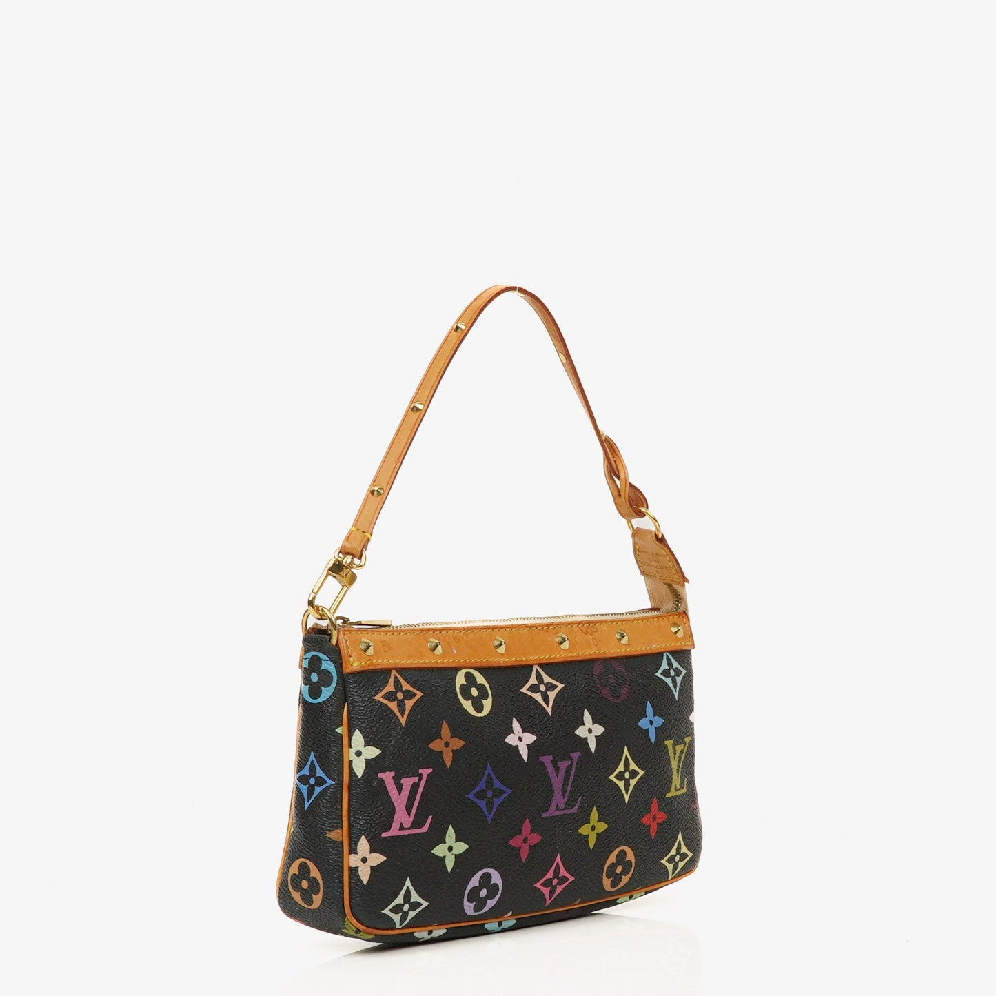 Louis Vuitton Takashi Murakami Pochette Accessoire Black Multicolor Clutch Handbag