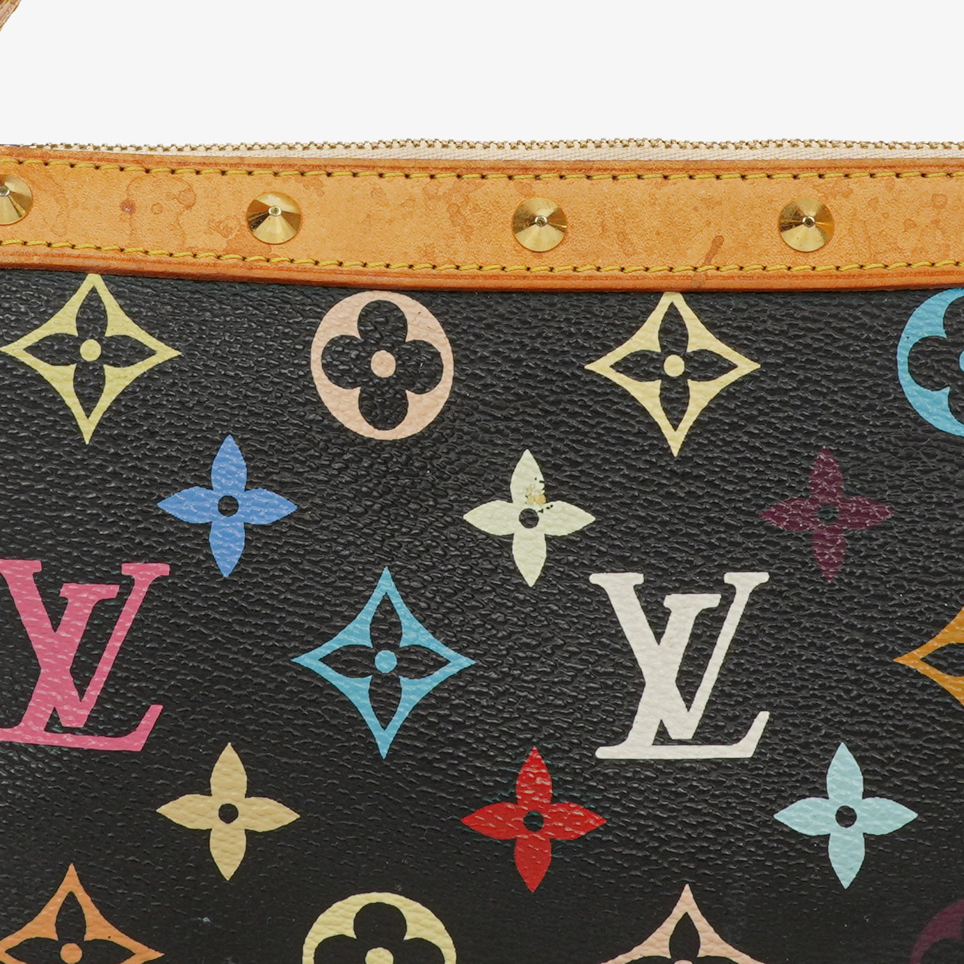 Louis Vuitton Takashi Murakami Pochette Accessoire Black Multicolor Clutch Handbag