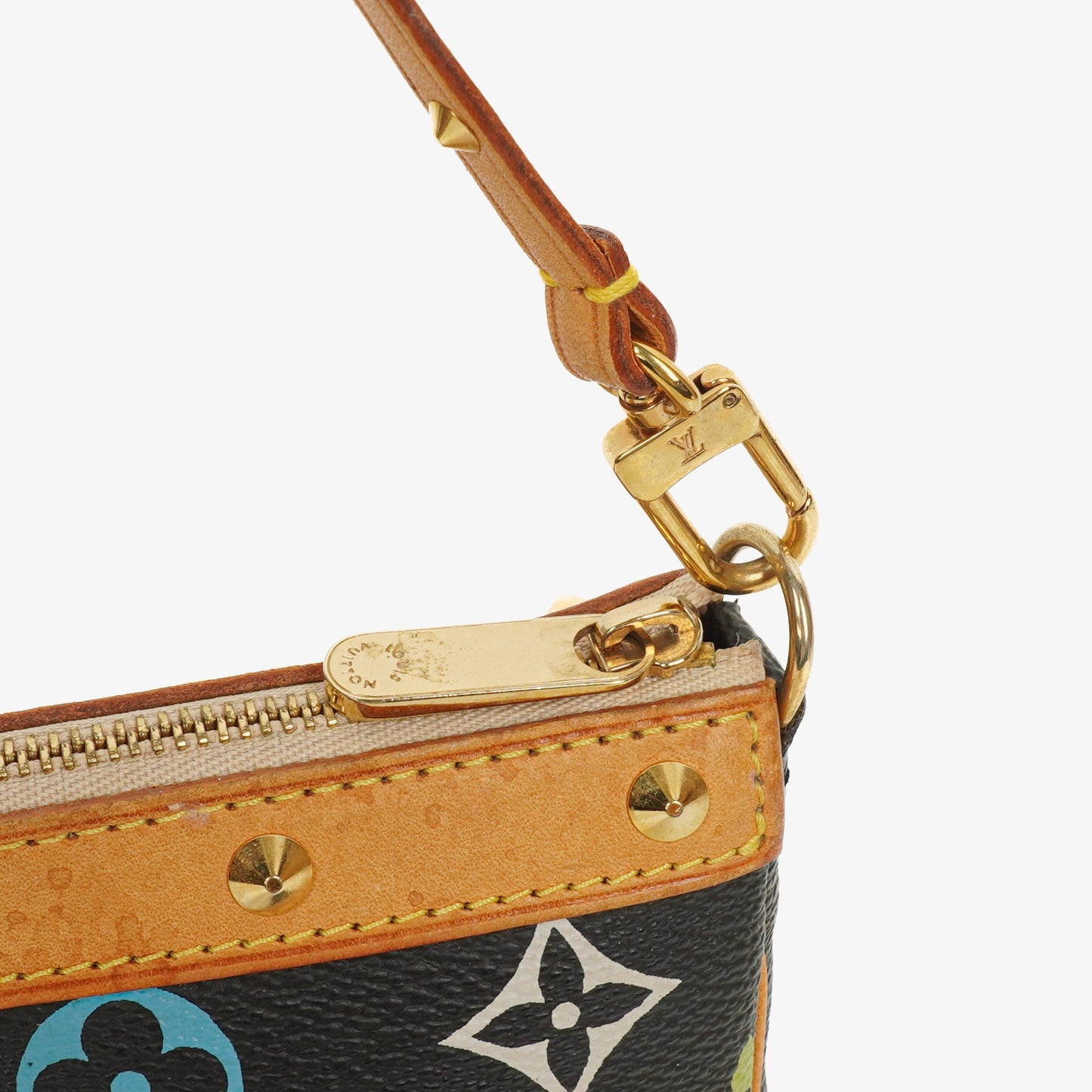 Louis Vuitton Takashi Murakami Pochette Accessoire Black Multicolor Clutch Handbag