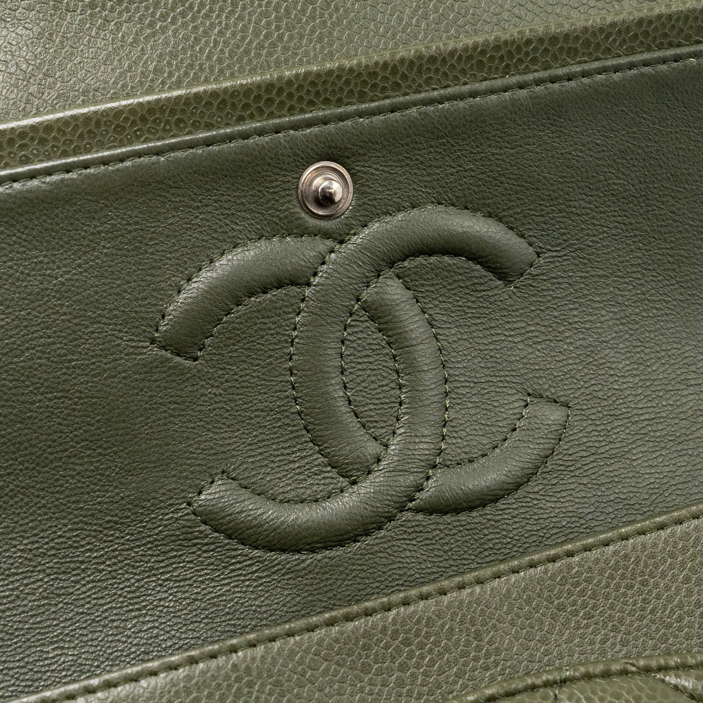 Chanel Medium Classic Double Flap Bag Caviar Olive Green