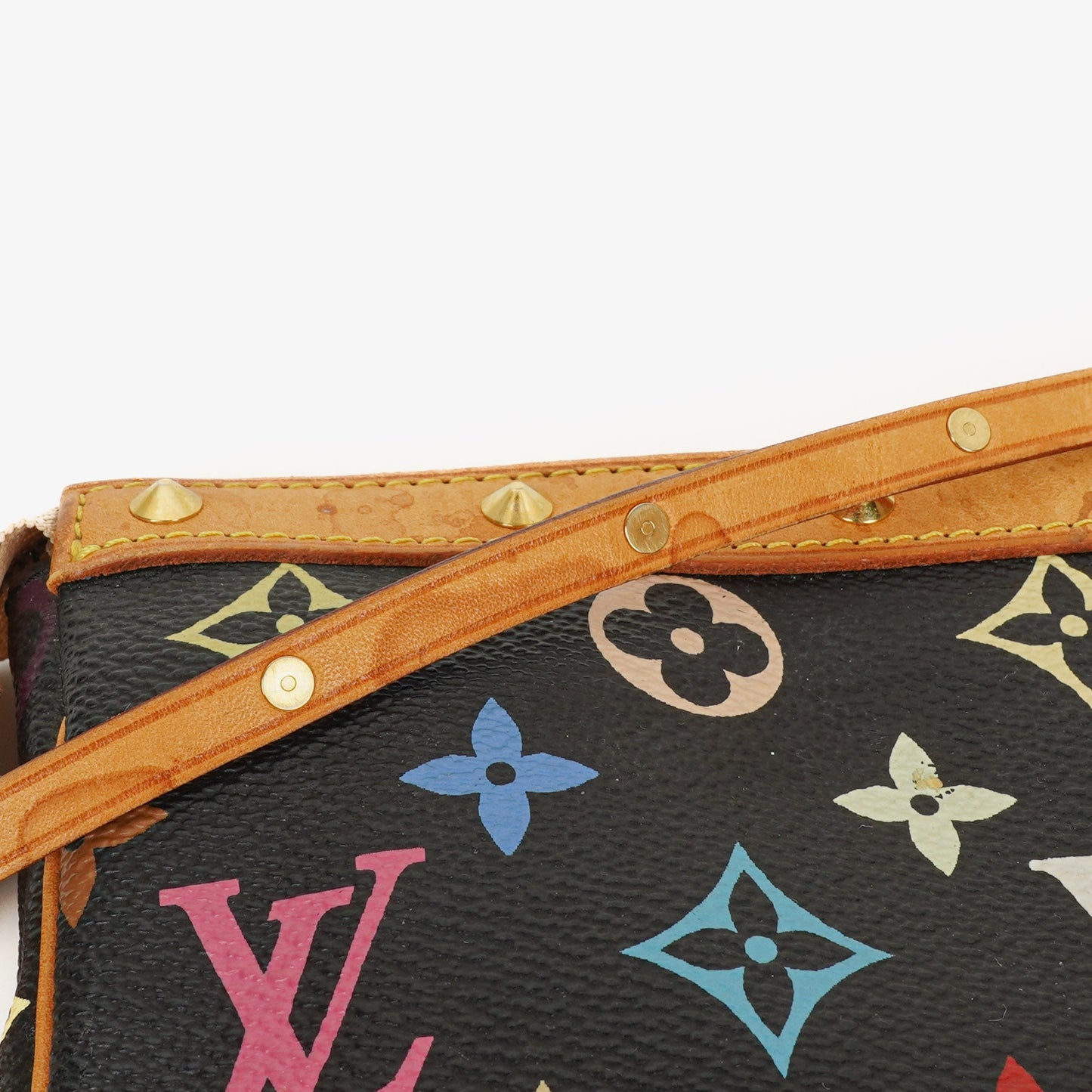 Louis Vuitton Takashi Murakami Pochette Accessoire Black Multicolor Clutch Handbag