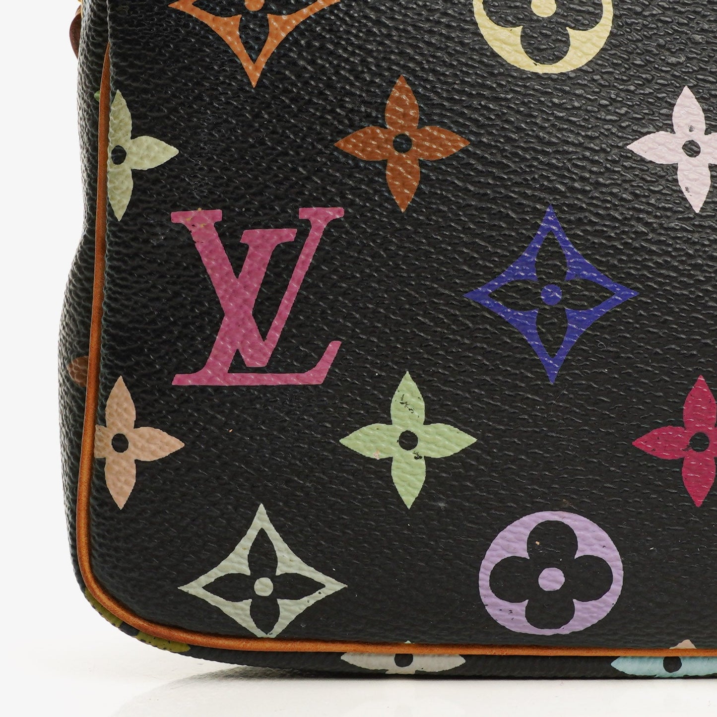 Louis Vuitton Takashi Murakami Pochette Accessoire Black Multicolor Clutch Handbag