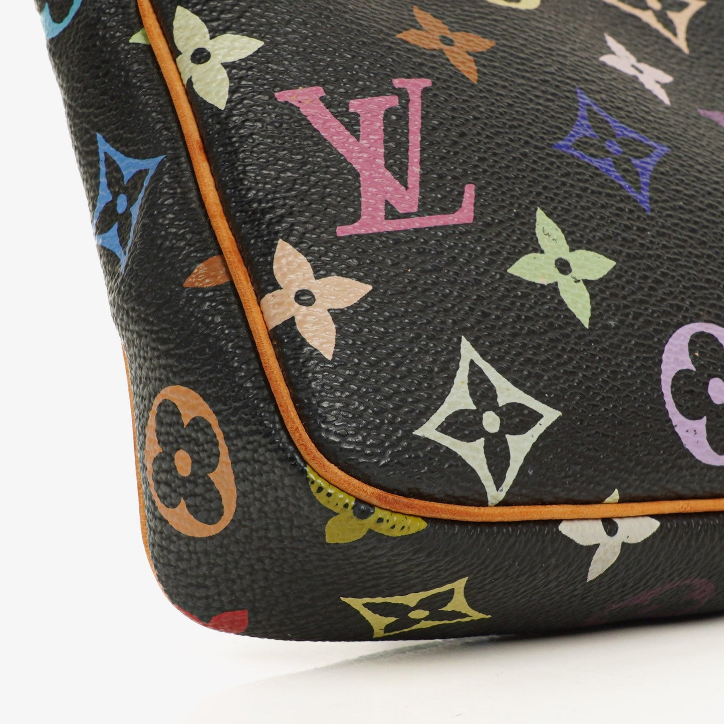 Louis Vuitton Takashi Murakami Pochette Accessoire Black Multicolor Clutch Handbag