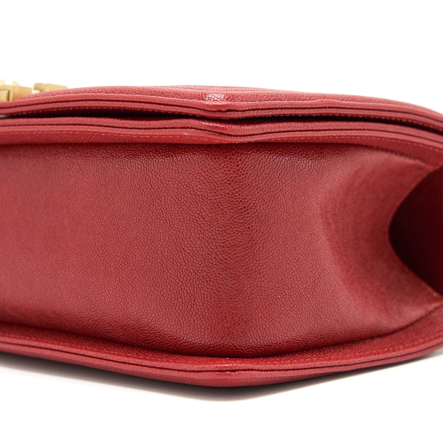 Chanel Medium Boy Grained Red Calfskin Brushed