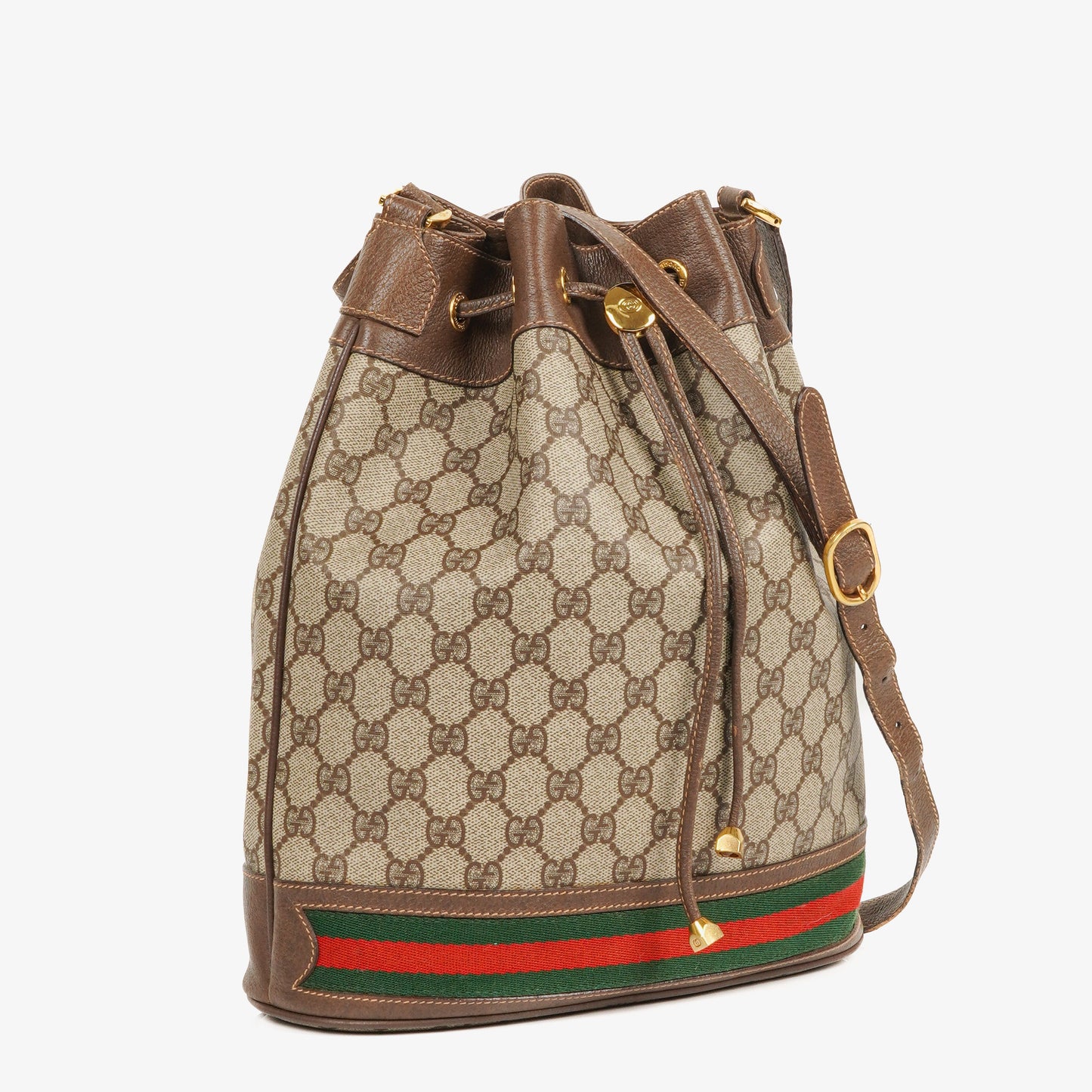 Gucci Ophidia GG Web Sherry Line Bucket Bag
