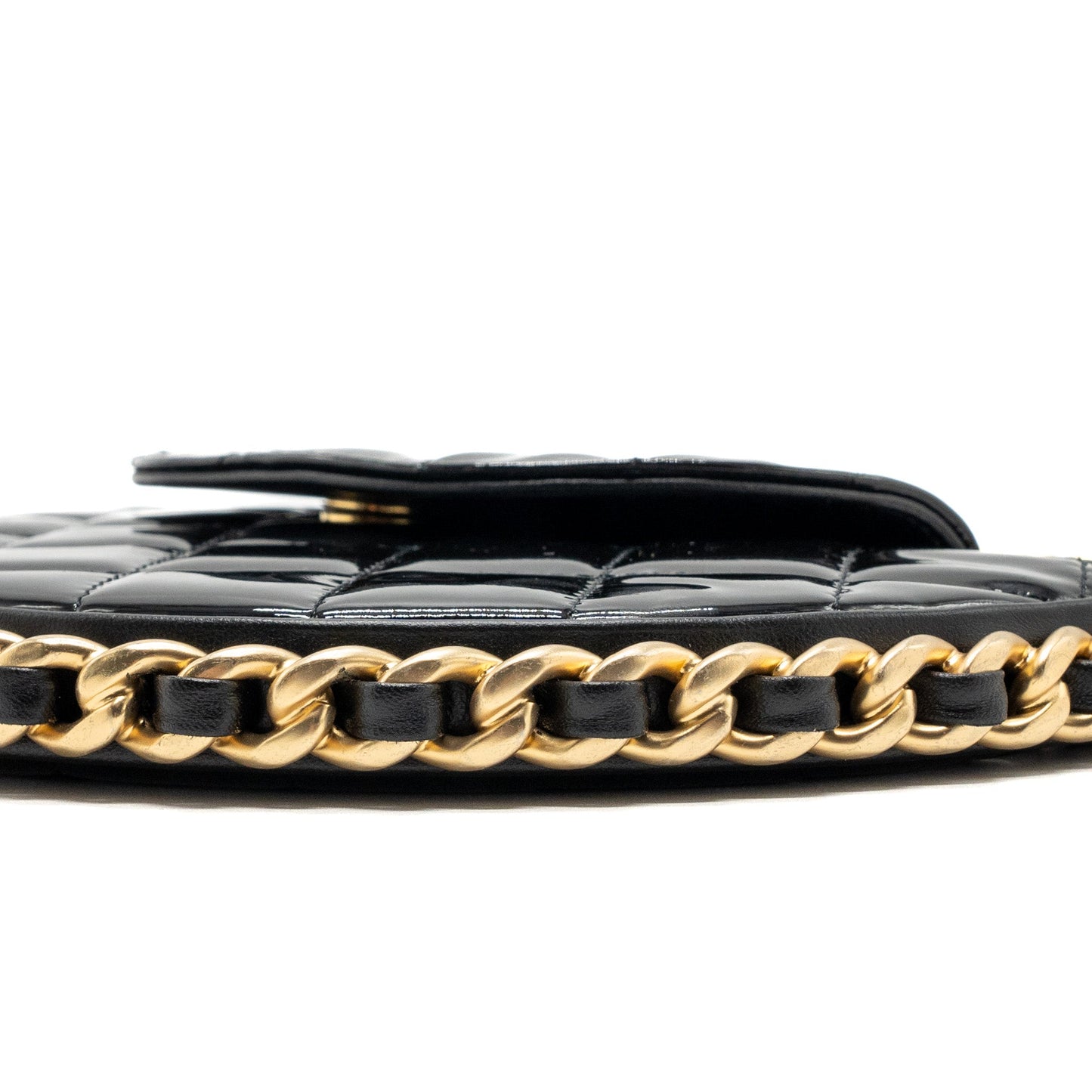 Chanel 23K hoop bag patent black  (microchip)