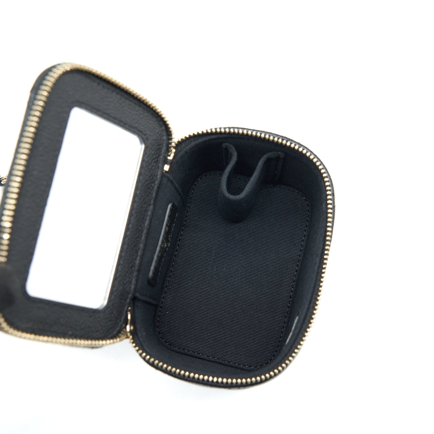 Chanel 22S Detailed Logo Mini Vanity With Chain Caviar Black L