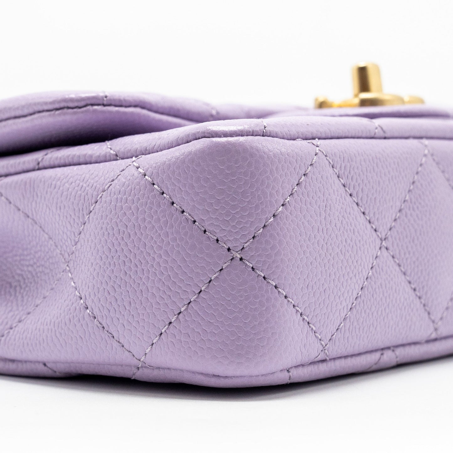Chanel 24p Coco Love Mini Flap Bag Adjustable Chains Caviar Light Purple  (Microchip)