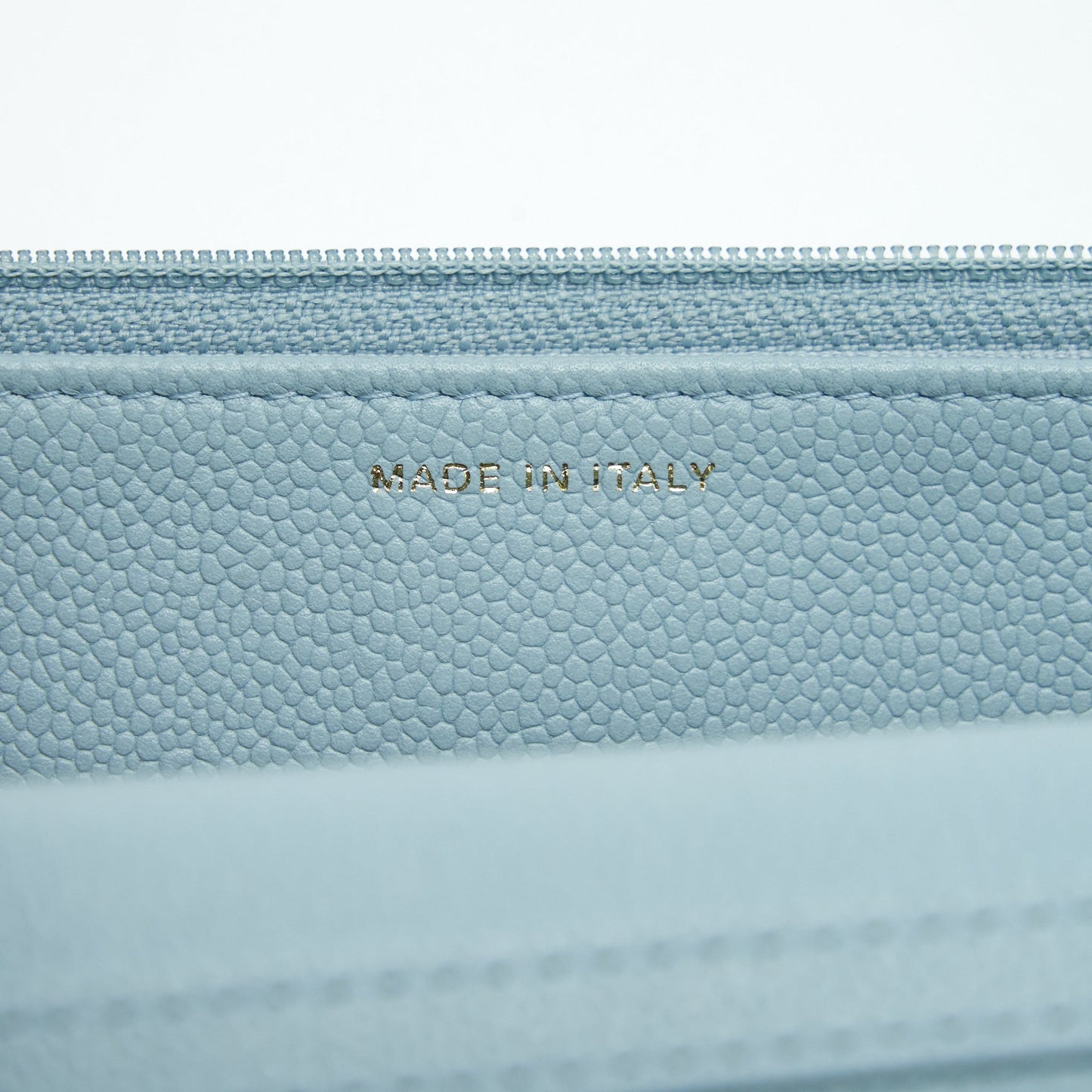 Chanel 22P Wallet On Chain With CC Logo Chain Caviar Light Blue L
