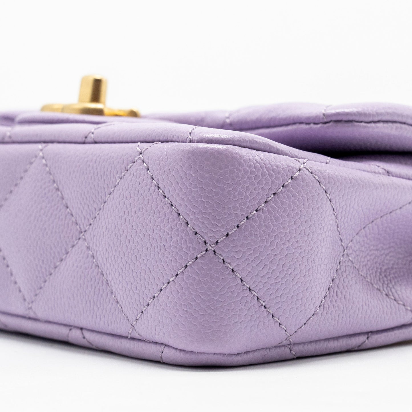 Chanel 24p Coco Love Mini Flap Bag Adjustable Chains Caviar Light Purple  (Microchip)