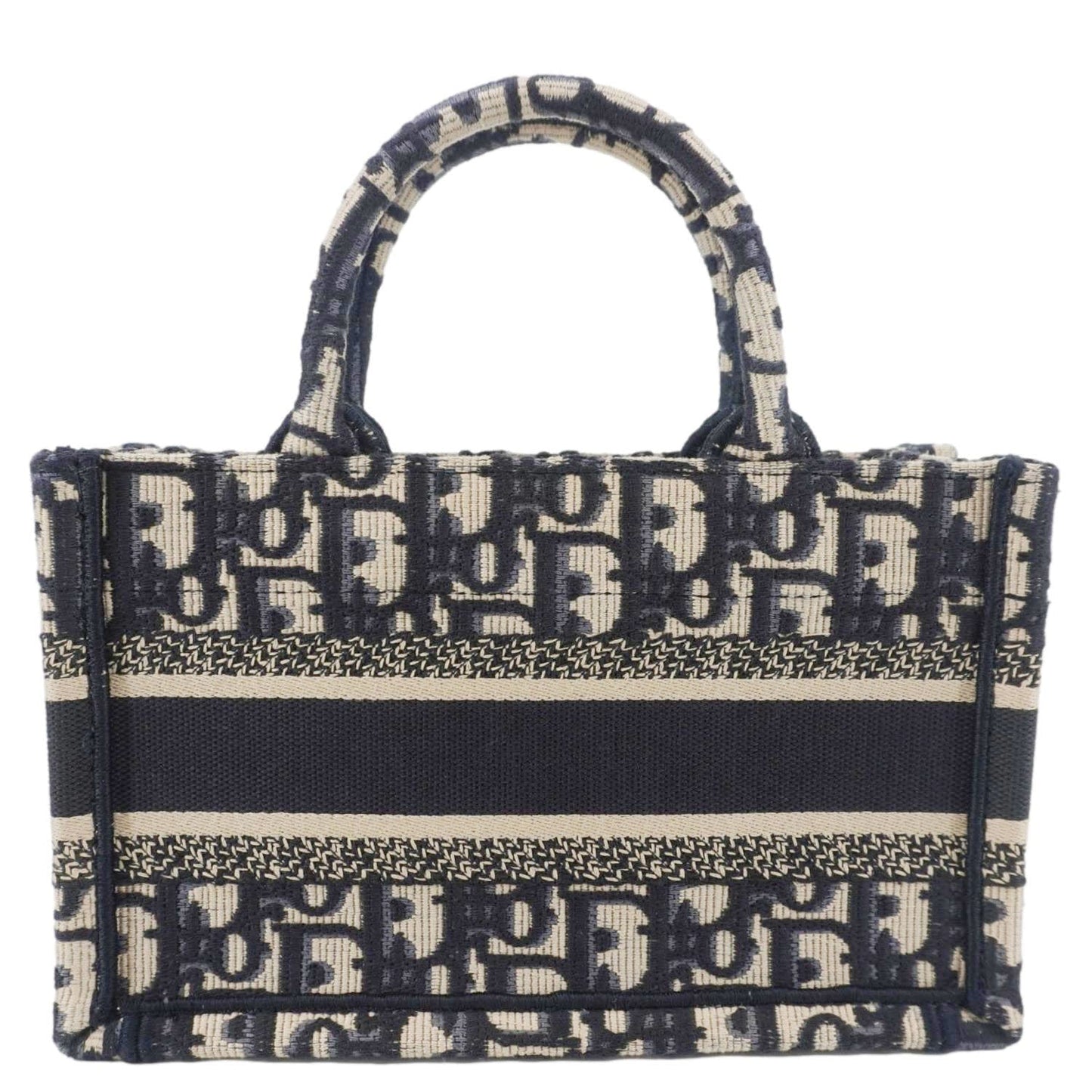 CHRISTIAN DIOR Book Mini Oblique Embroidery Canvas Shoulder Bag Blue