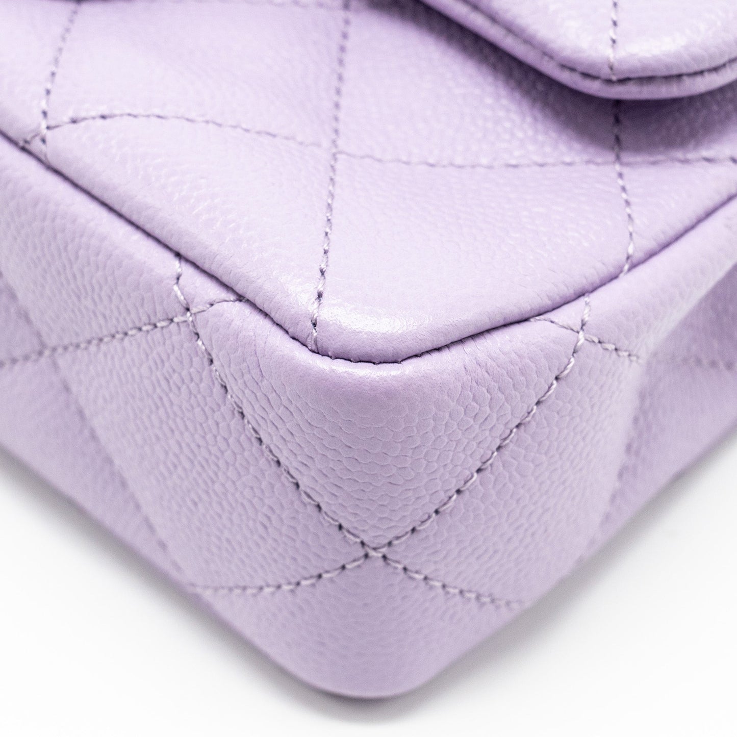Chanel 24p Coco Love Mini Flap Bag Adjustable Chains Caviar Light Purple  (Microchip)