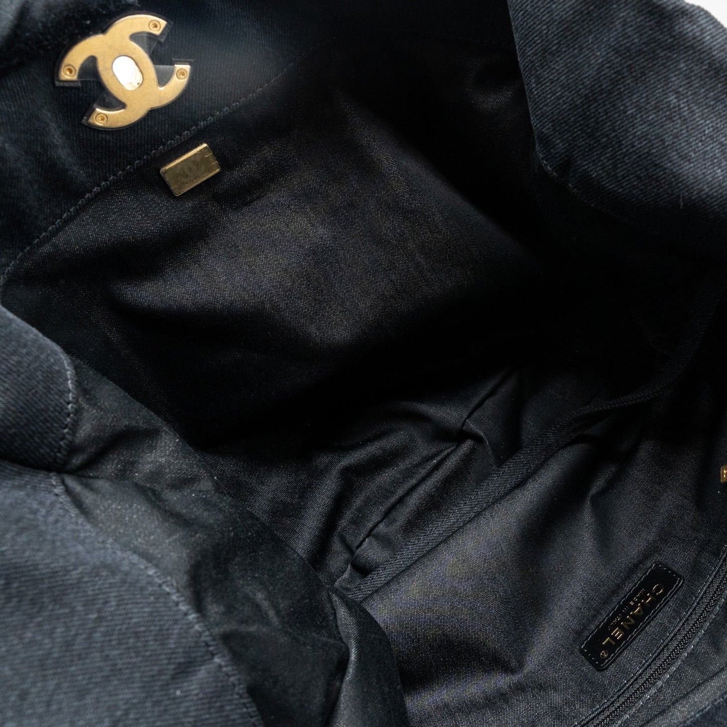 Chanel Denim Graffiti Shoulder bag black  (microchip)