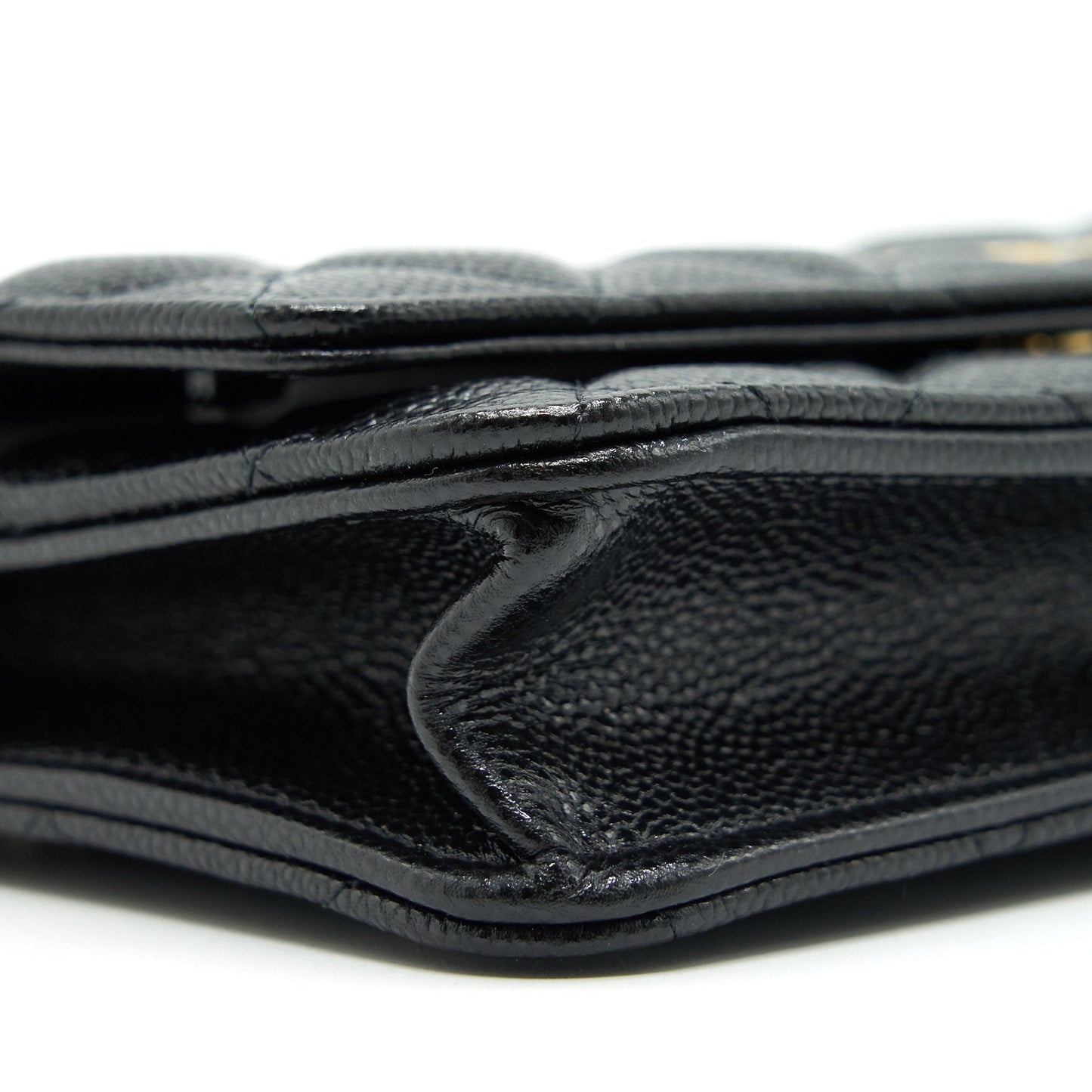 Chanel 21A Coco letter Wallet on Chain Black Caviar