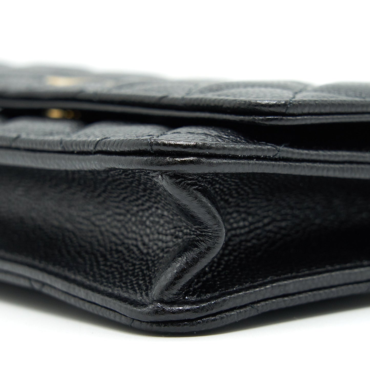 Chanel 21A Coco letter Wallet on Chain Black Caviar