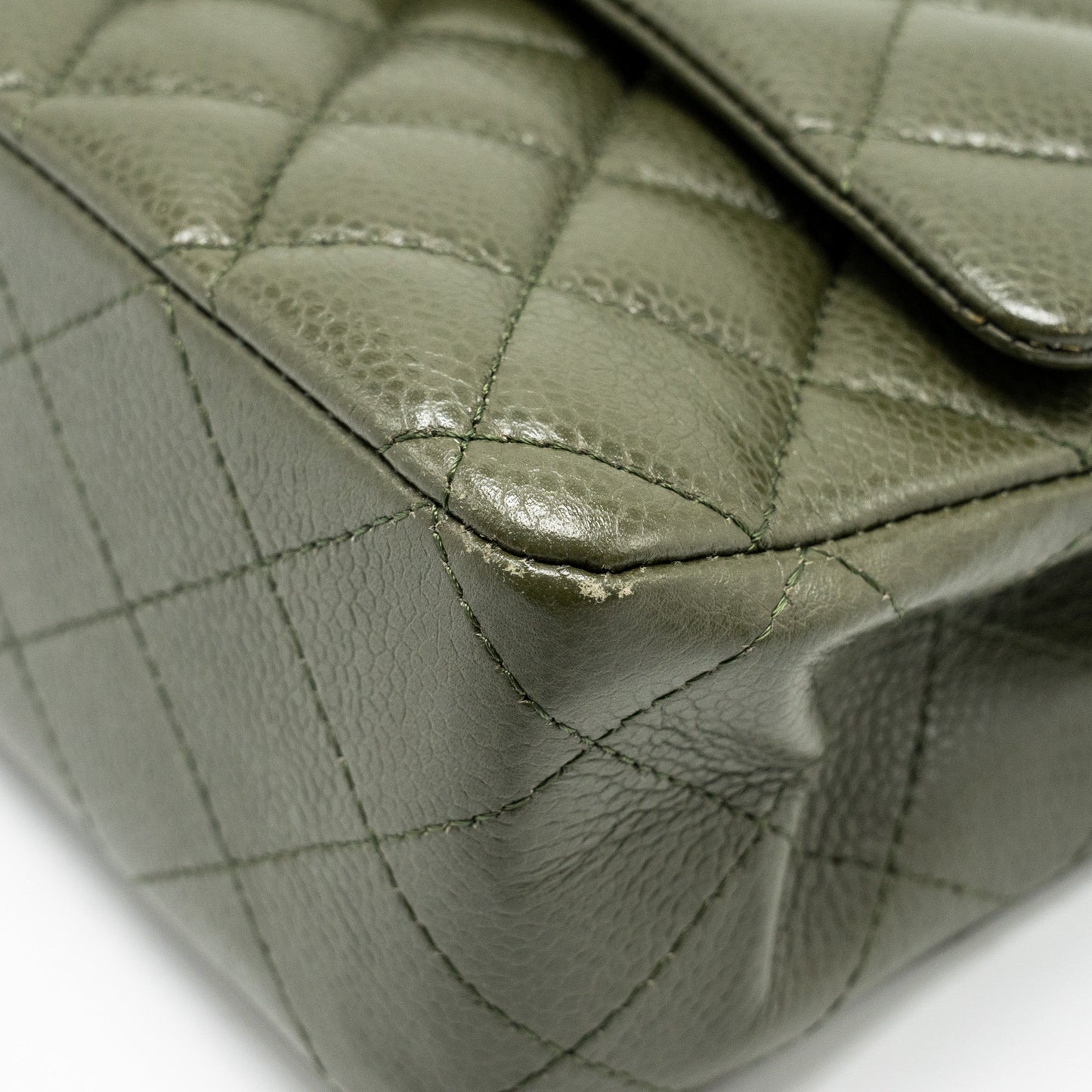 Chanel Medium Classic Double Flap Bag Caviar Olive Green