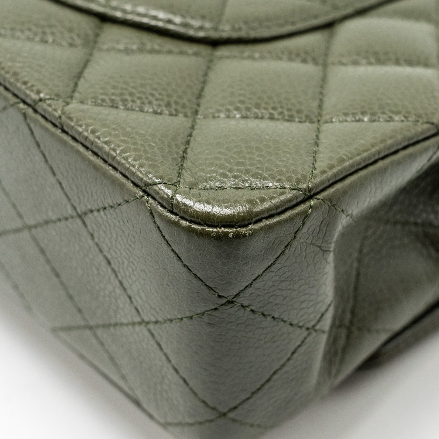 Chanel Medium Classic Double Flap Bag Caviar Olive Green