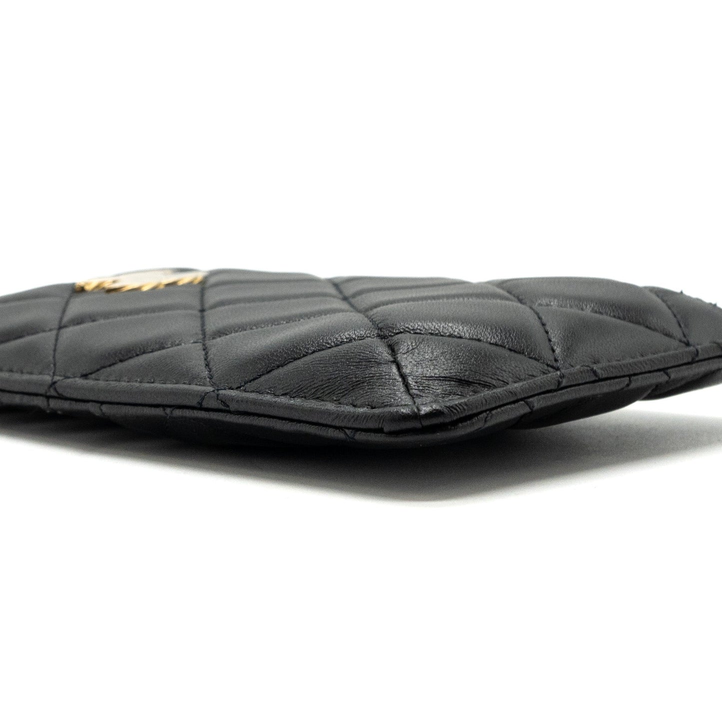 CHANEL LONG ZIP CARD HOLDER wallet Lambskin BLACK L