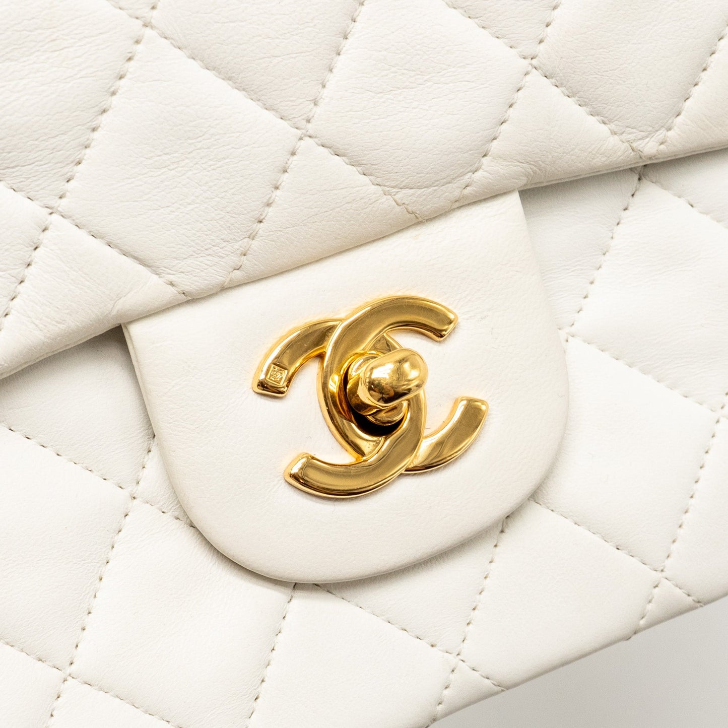 Chanel  Small Classic Double Flap Bag Lambskin White