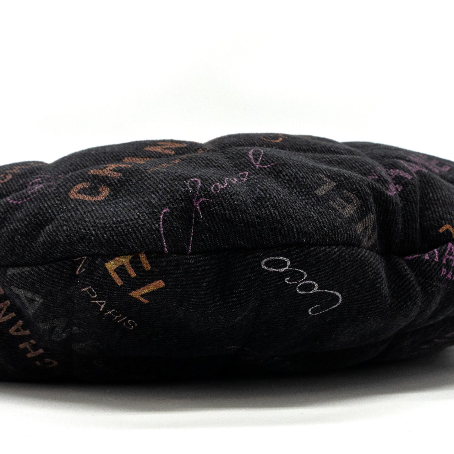 Chanel Denim Graffiti Shoulder bag black  (microchip)