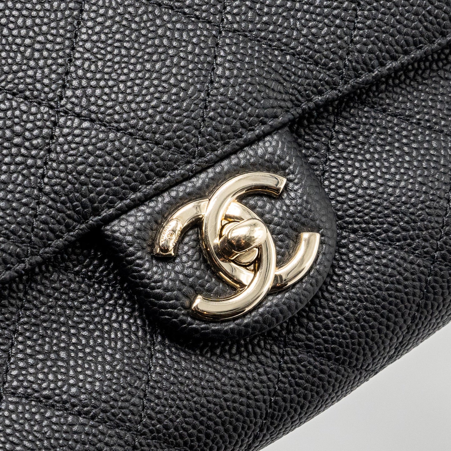 Chanel Chain Handle Flap Bag Quilted Calfskin Black L