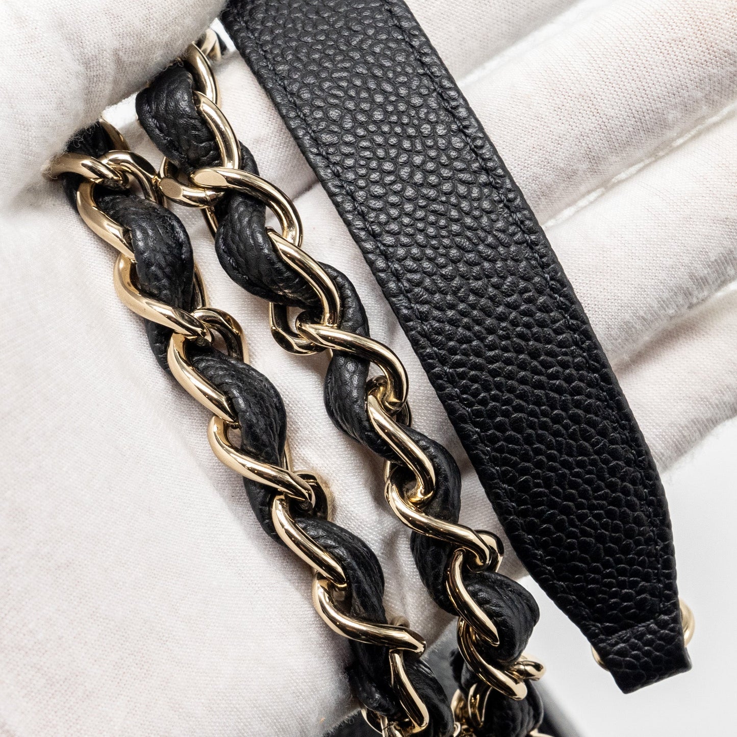 Chanel Chain Handle Flap Bag Quilted Calfskin Black L