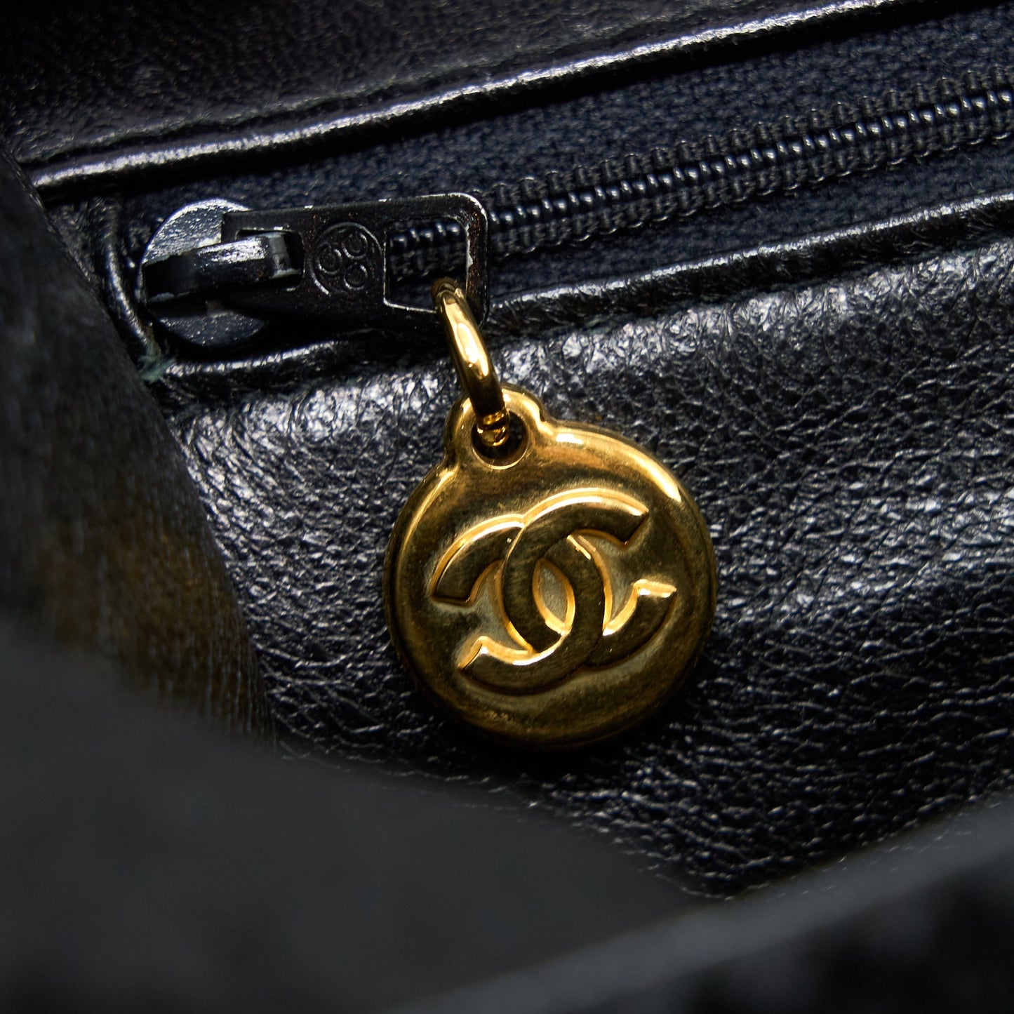 Chanel  Top Handle Flap Bag Woven Silk Black