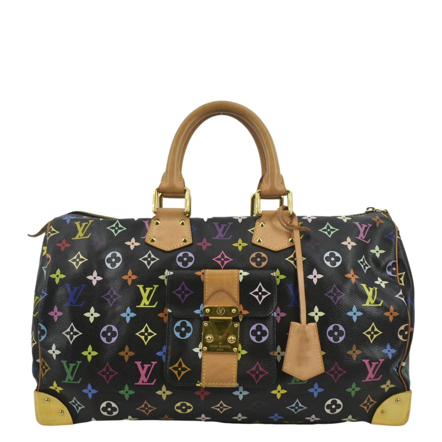 LOUIS VUITTON  40 Monogram Multicolor Satchel Bag Black