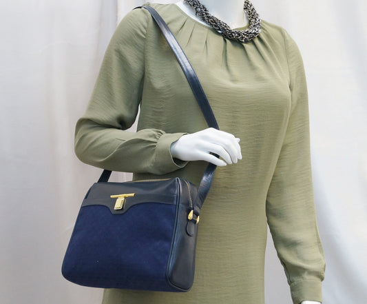 Gucci GG Canvas Blue Messenger Bag