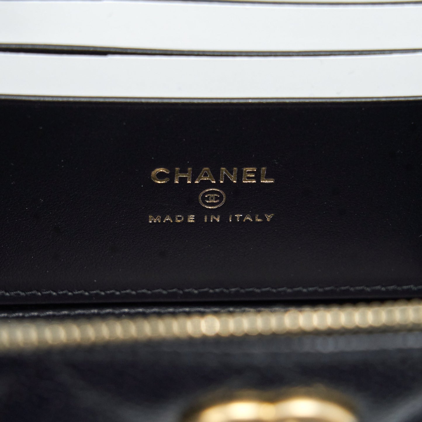 Chanel 22S Letter Top Handle Long Vanity With Chain Caviar Black