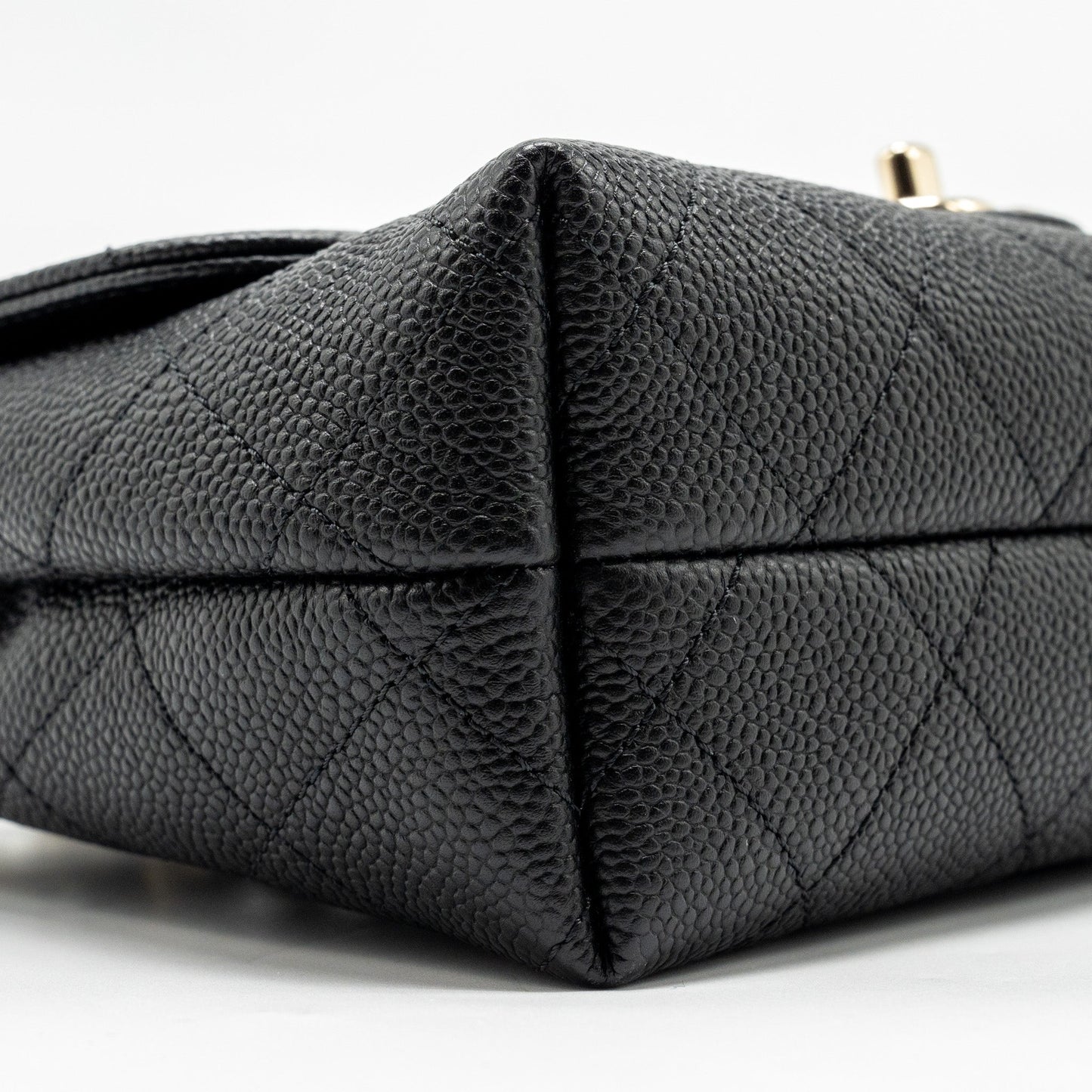 Chanel Chain Handle Flap Bag Quilted Calfskin Black L
