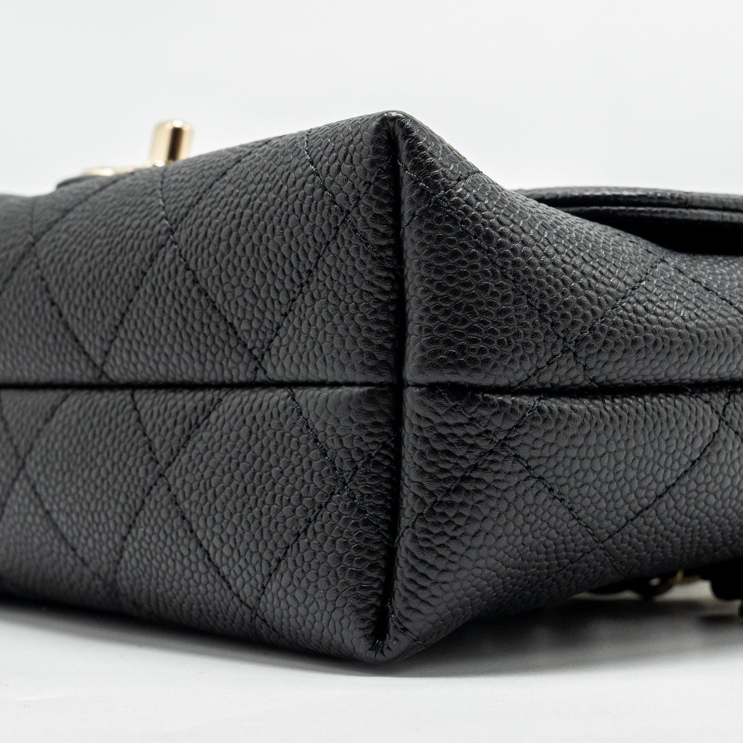 Chanel Chain Handle Flap Bag Quilted Calfskin Black L