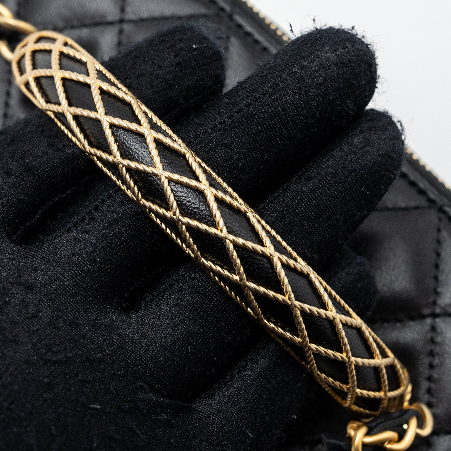 Chanel Detail Top Handle Long Vanity With Chains Lambskin Black (Microchip)