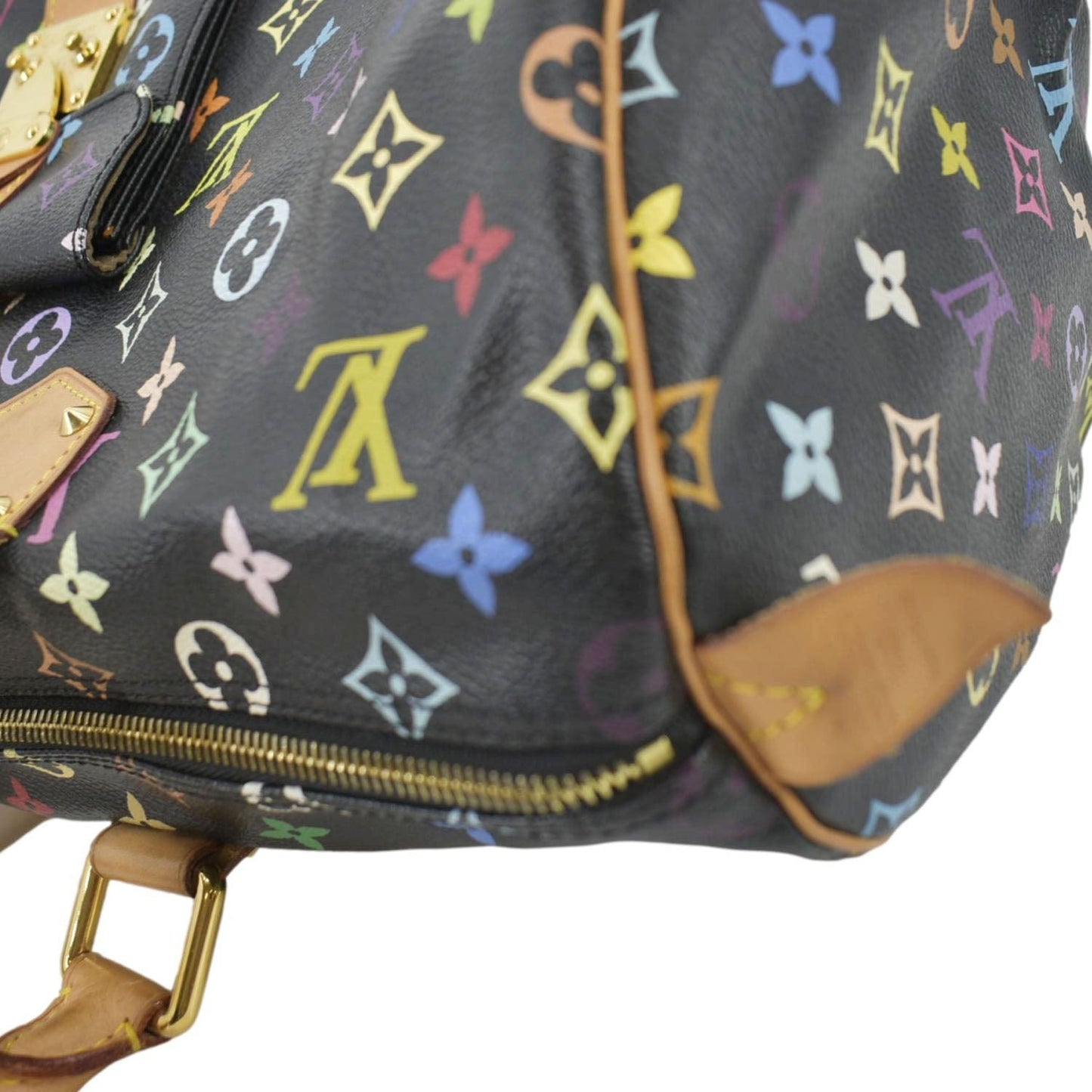 LOUIS VUITTON  40 Monogram Multicolor Satchel Bag Black