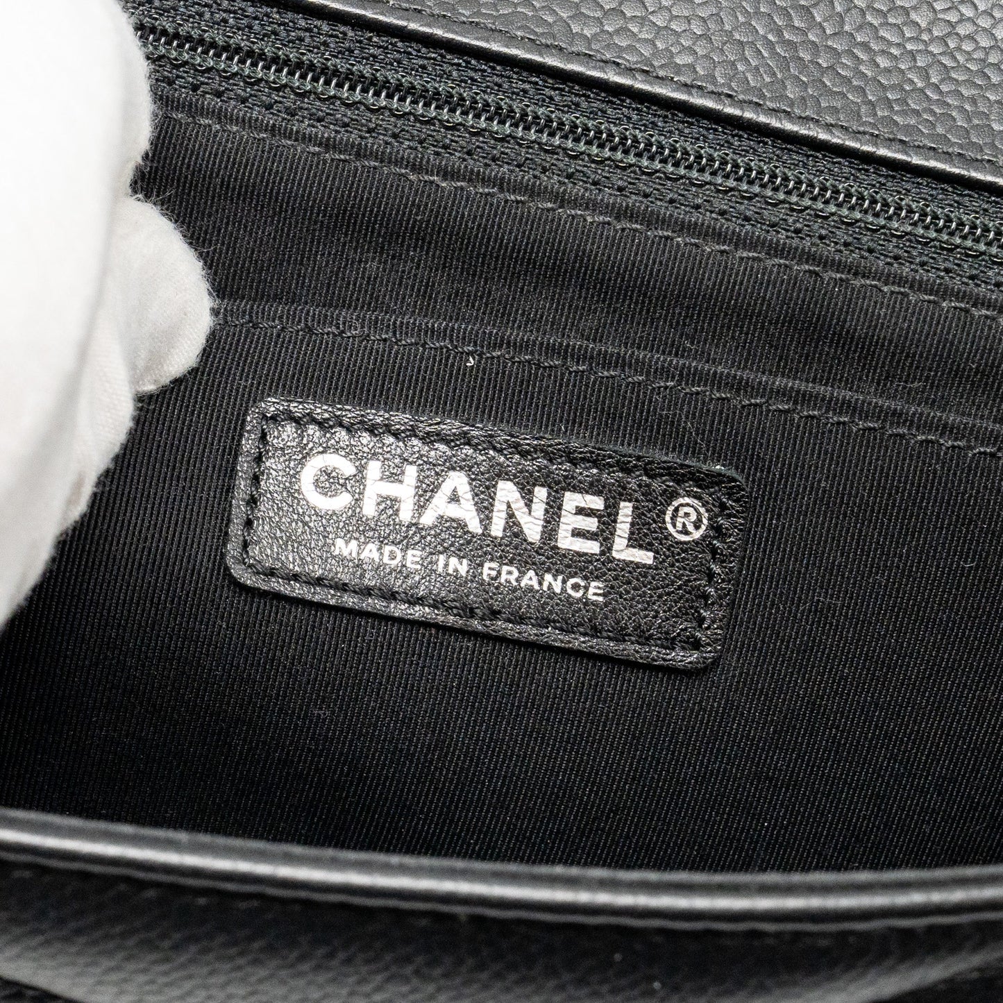 Chanel Envelop Flap Bag Chevron Caviar Black