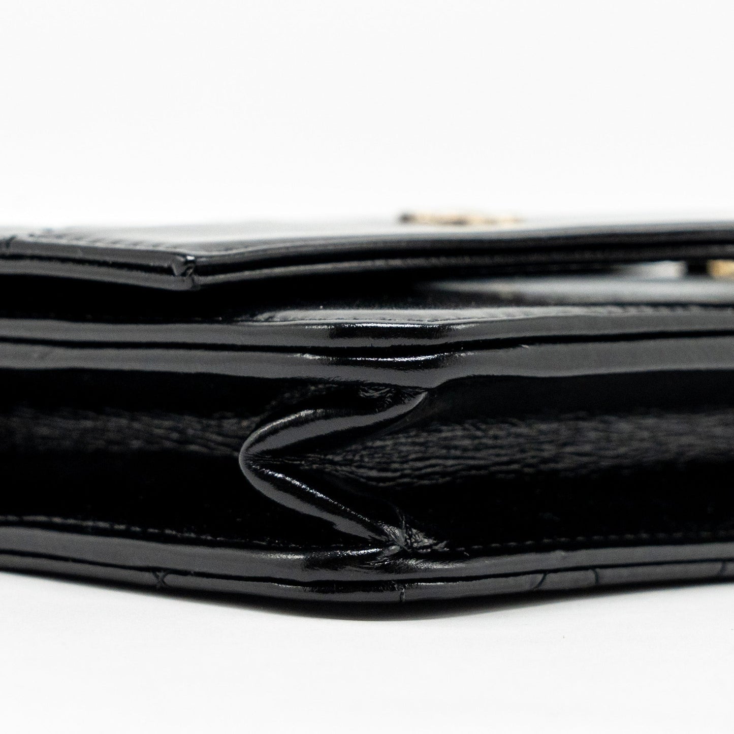 Chanel 24c 31 Wallet On Chain Shiny Calfskin Black L (Microchip)