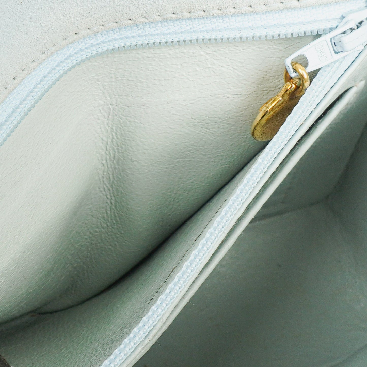 Chanel  Quilted Suede Light Blue Mini Flap Bag
