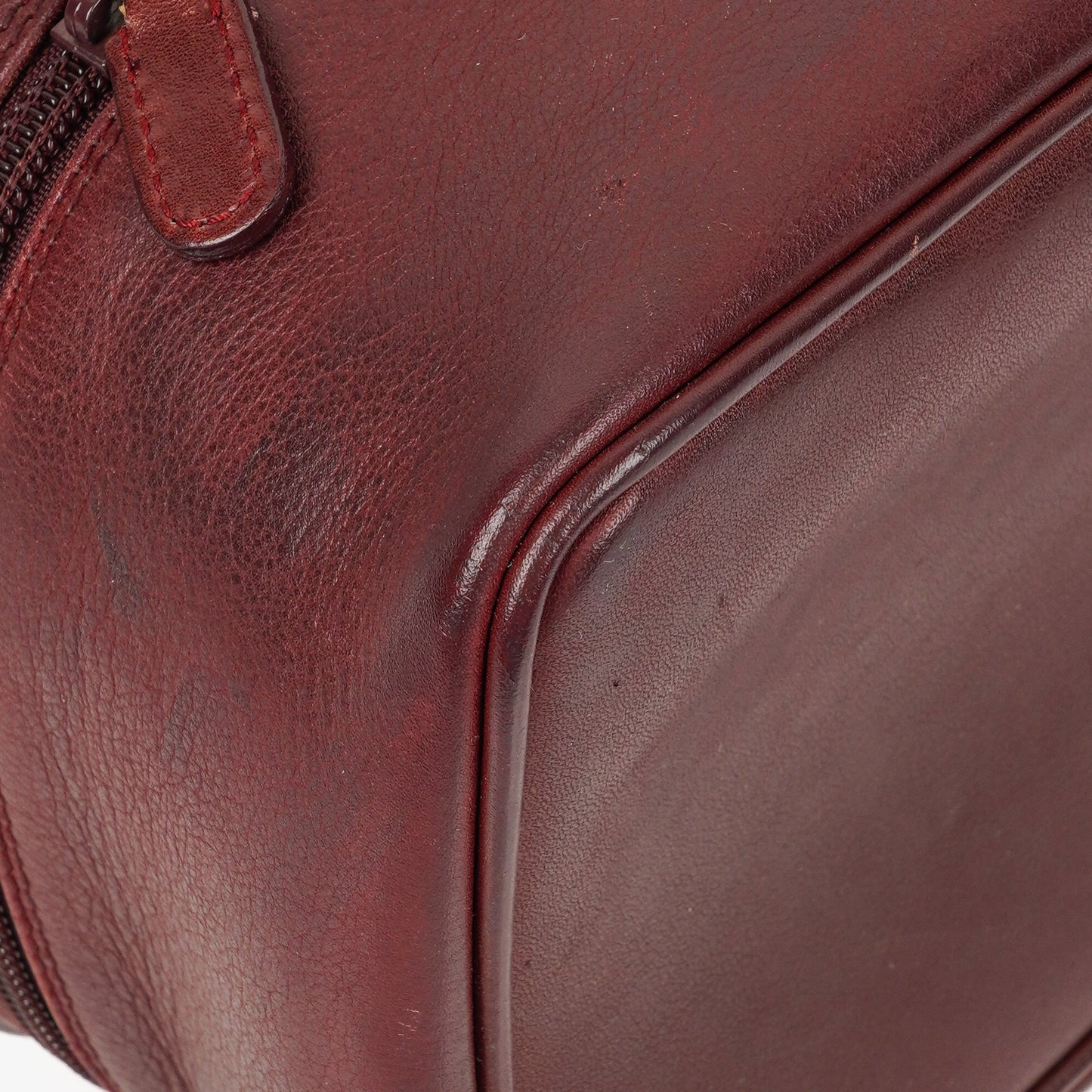 Gucci Burgundy Leather Horsebit Vanity Bag