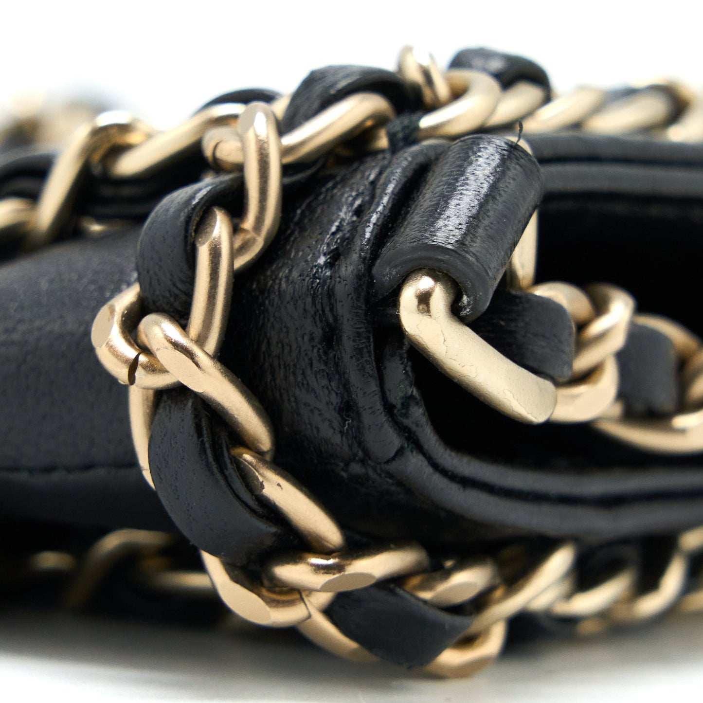 Chanel Phone Pouch with Chain Lambskin Black L